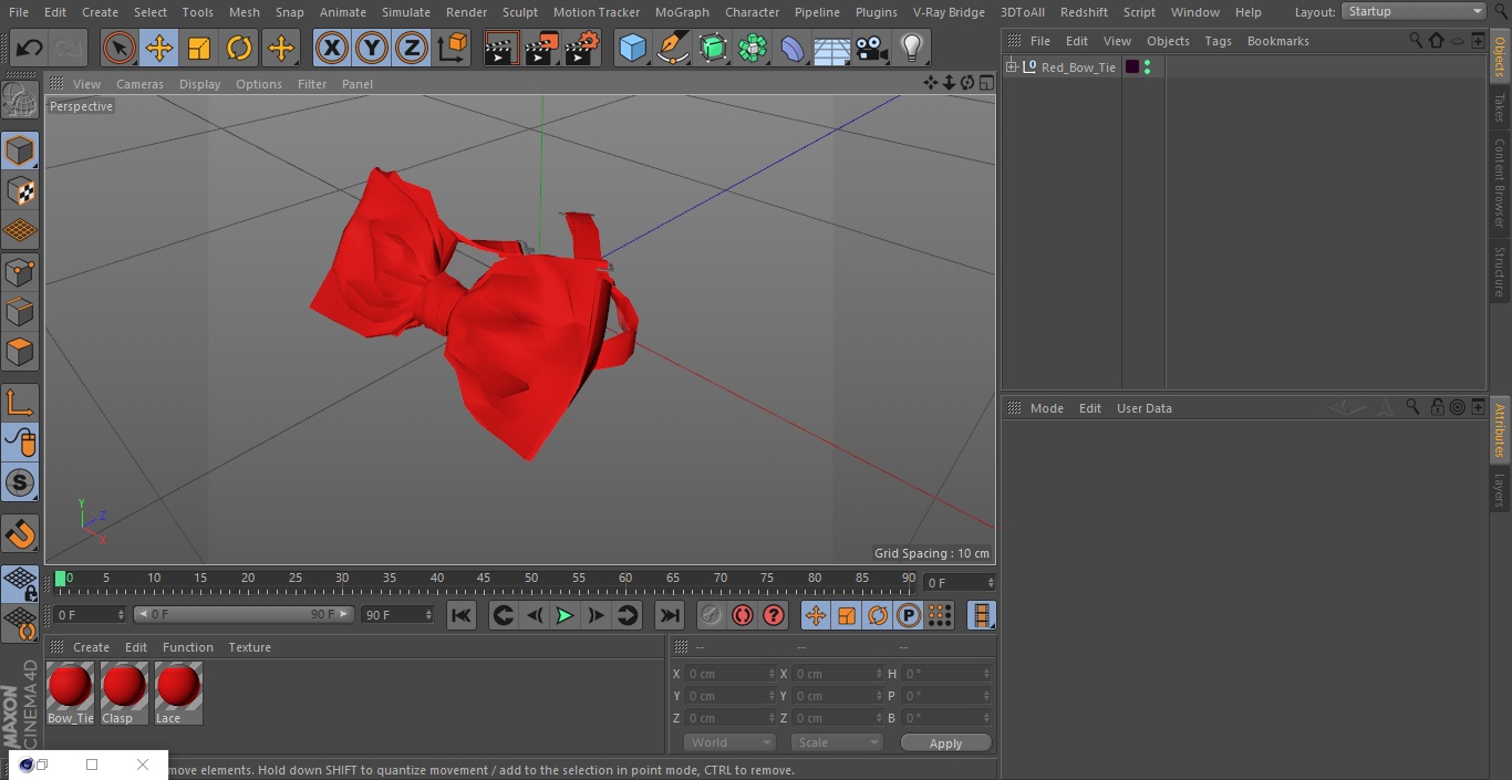 3D Red Bow Tie