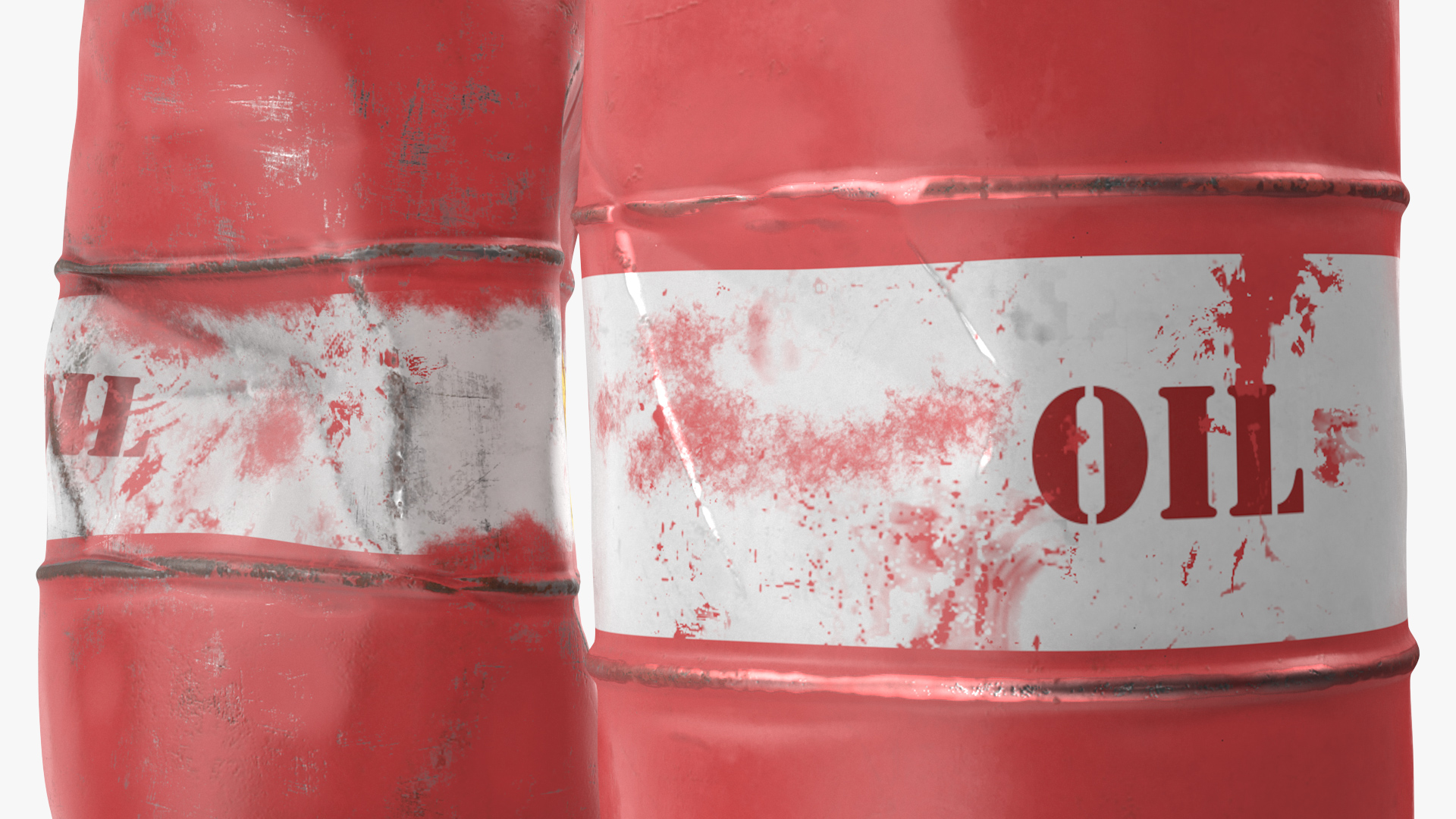 3D Crude Oil Barrels Set