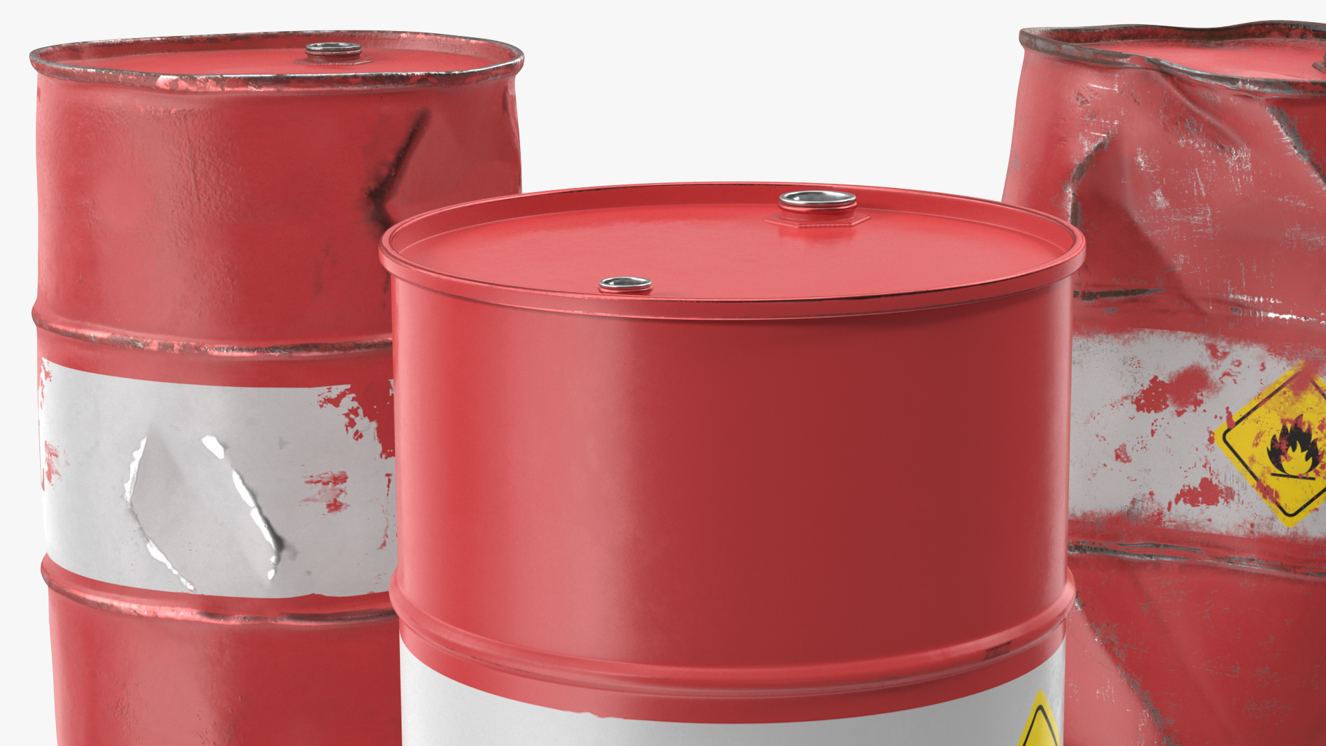 3D Crude Oil Barrels Set