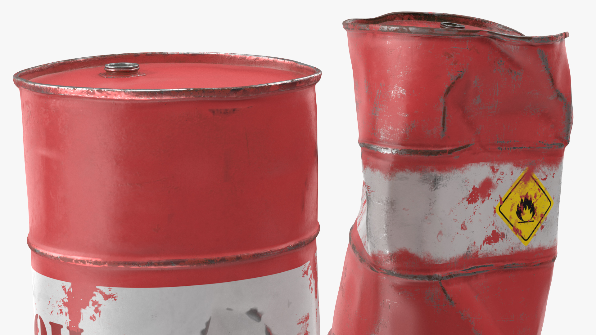 3D Crude Oil Barrels Set
