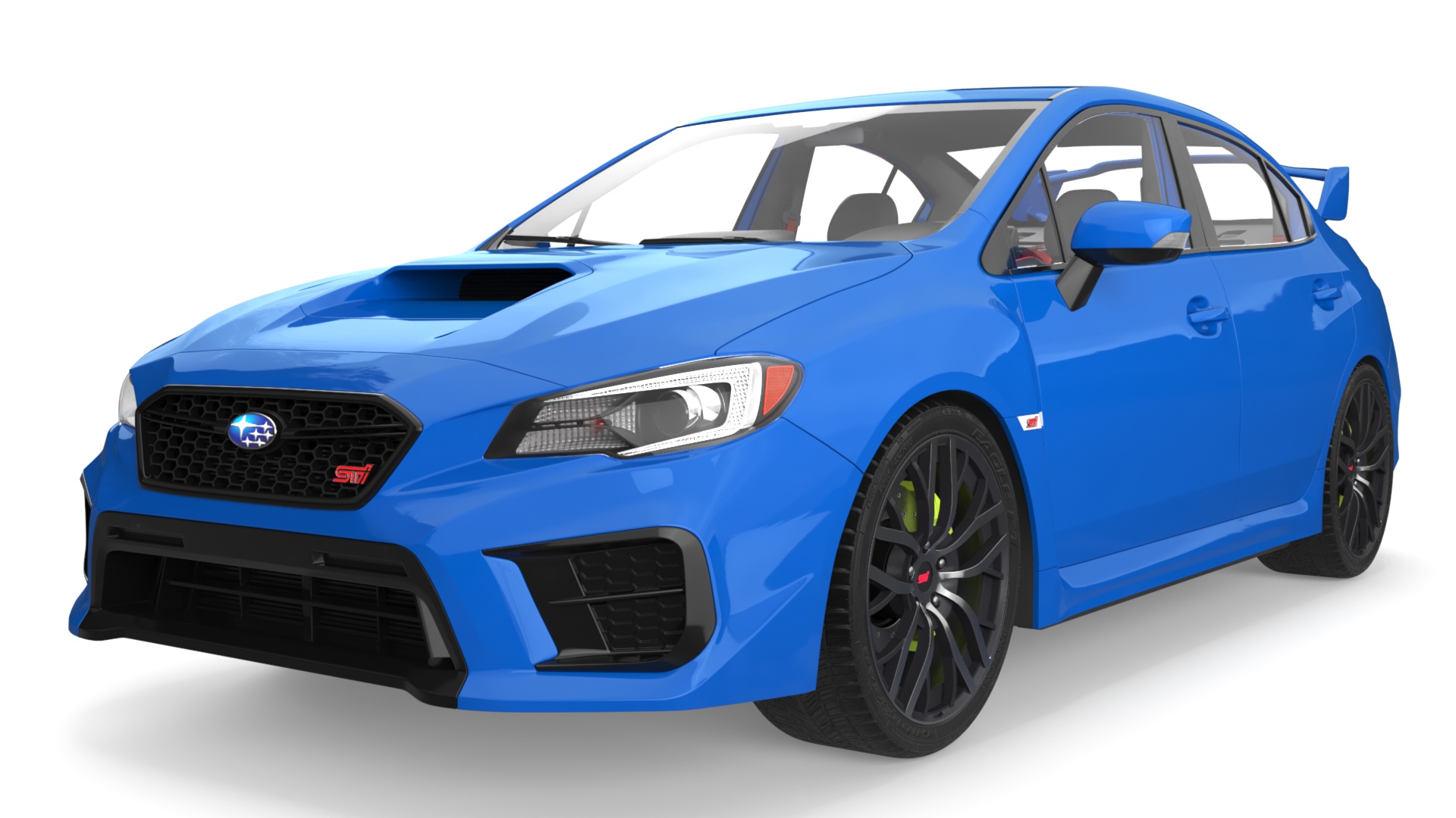 3D model Subaru WRX STI 2021 Sedan Blue
