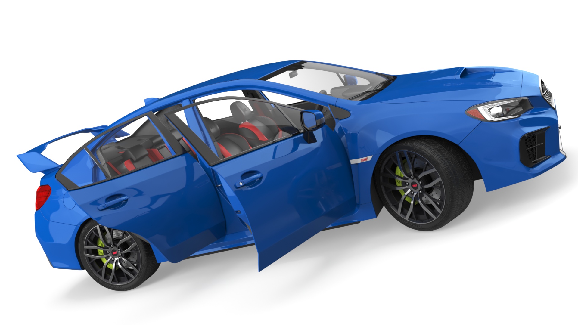 3D model Subaru WRX STI 2021 Sedan Blue