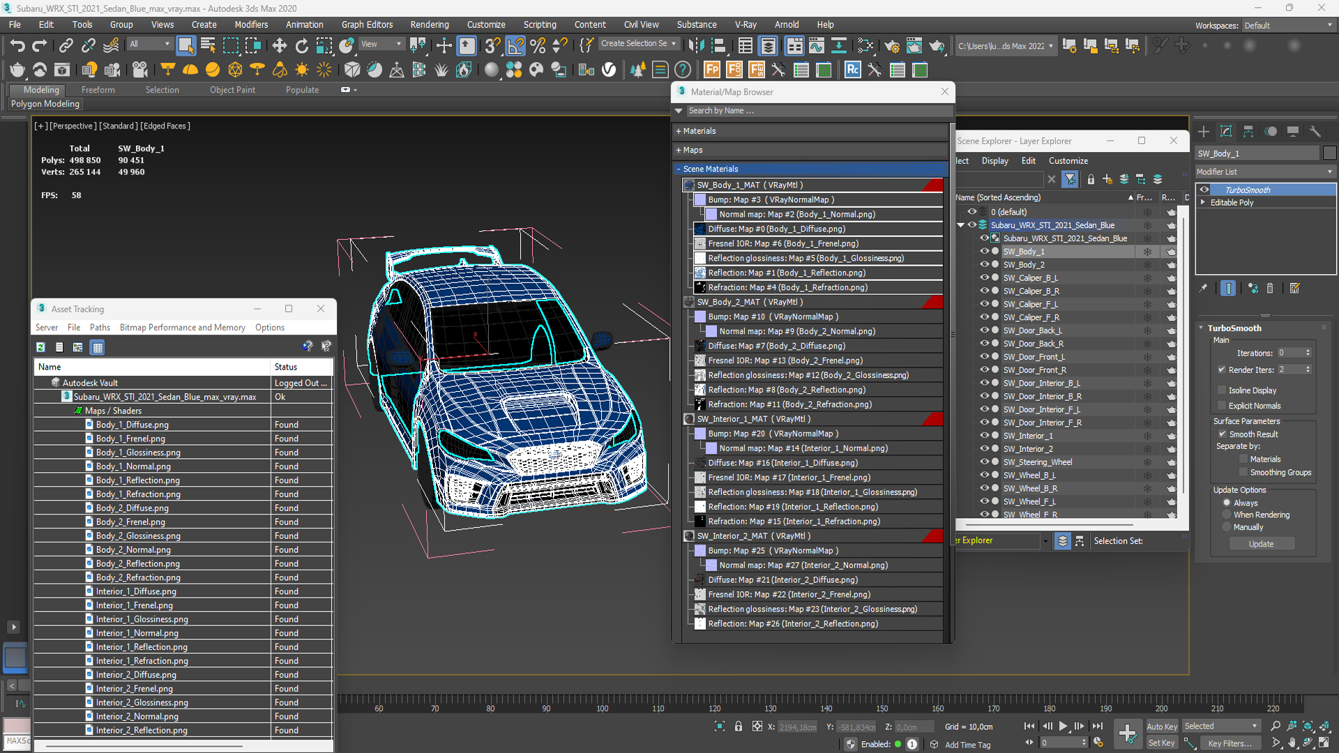 3D model Subaru WRX STI 2021 Sedan Blue