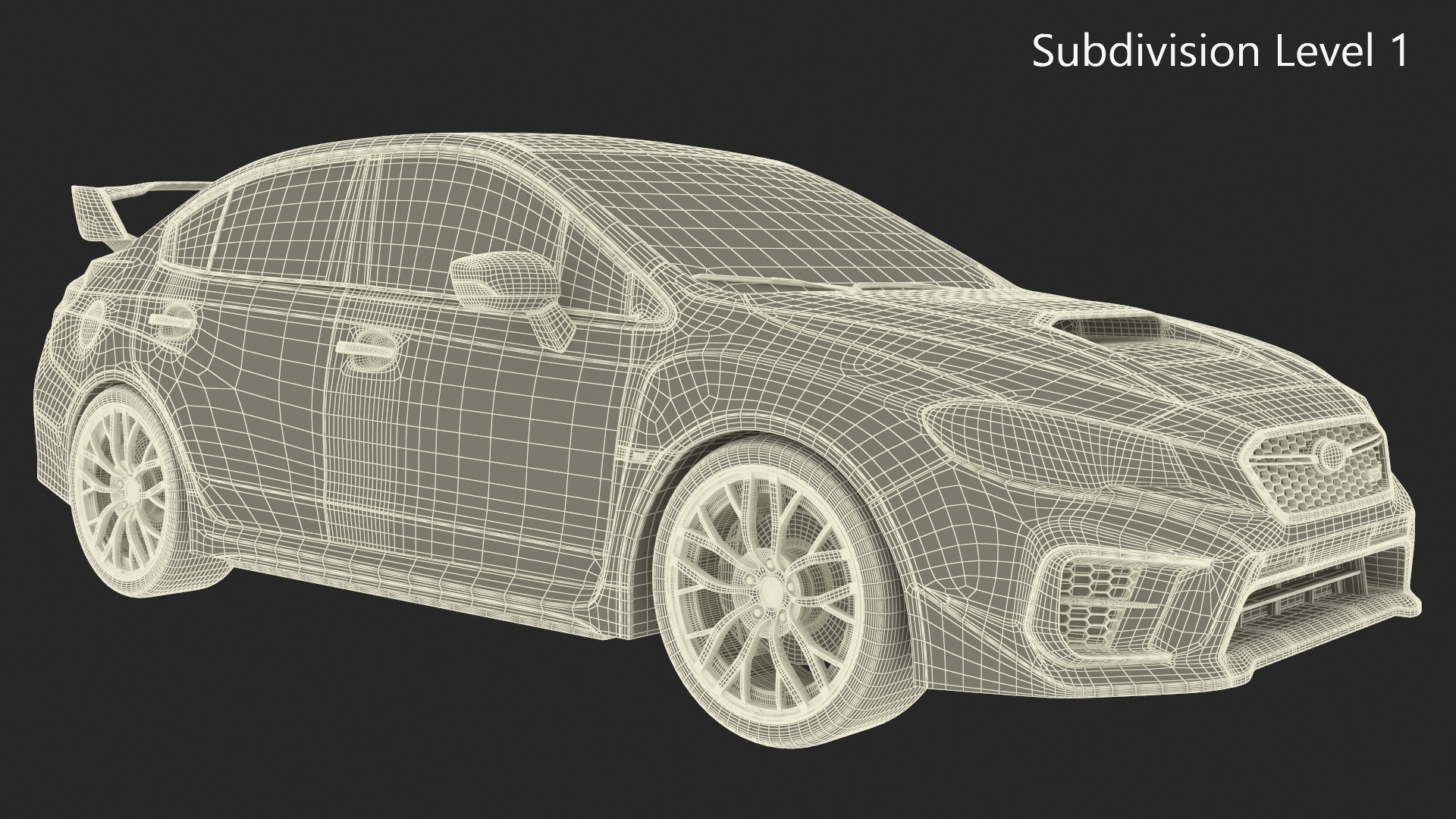 3D model Subaru WRX STI 2021 Sedan Blue