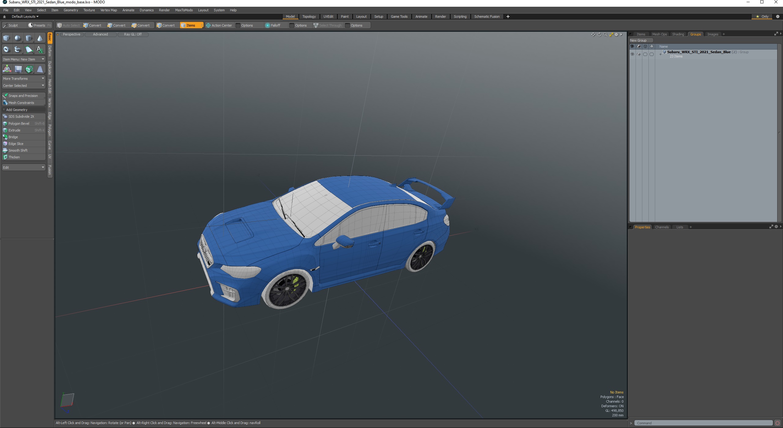 3D model Subaru WRX STI 2021 Sedan Blue