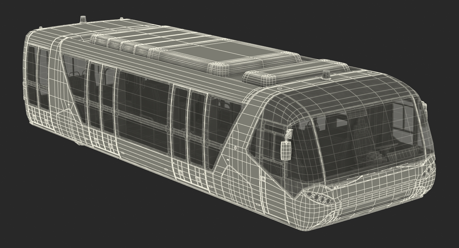 3D Airside Passenger Bus Rigged model
