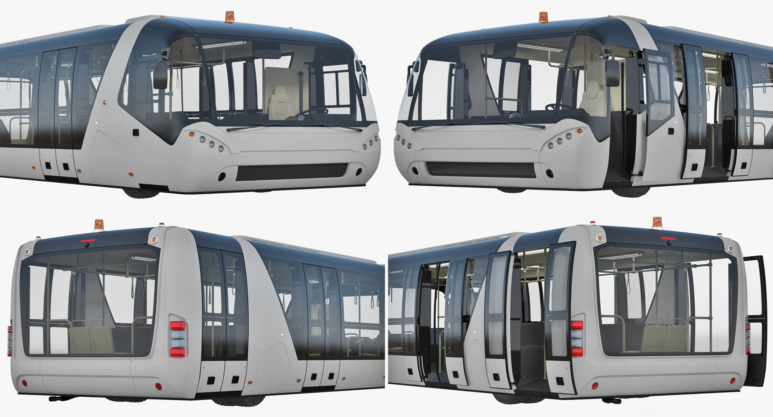 3D Airside Passenger Bus Rigged model