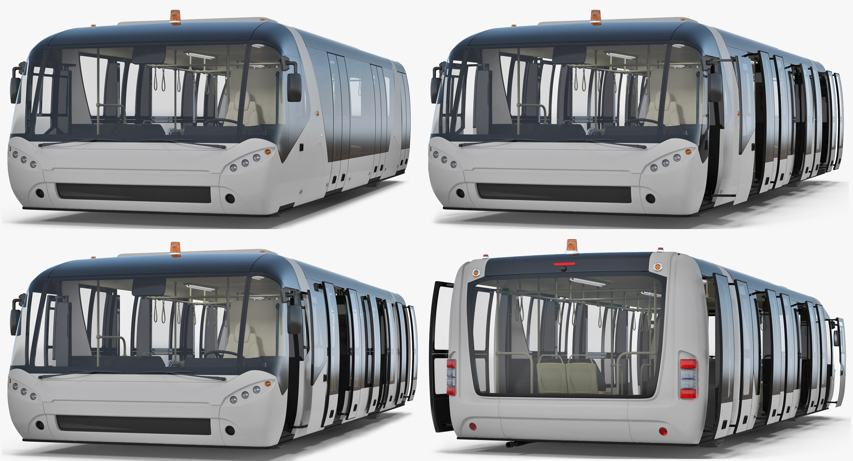 3D Airside Passenger Bus Rigged model