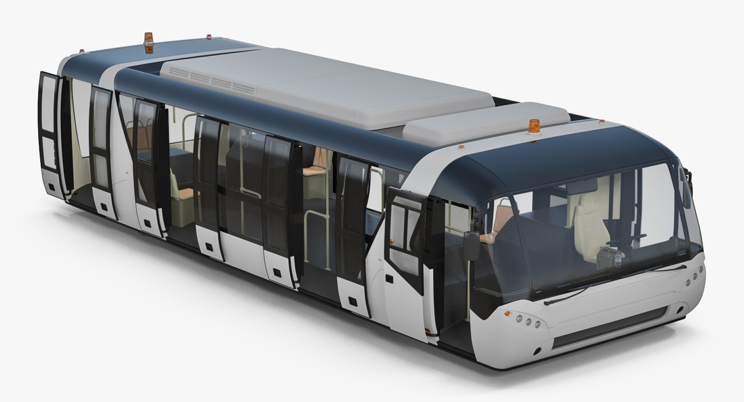 3D Airside Passenger Bus Rigged model