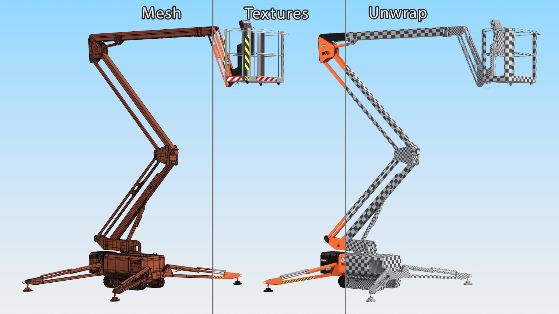 3D Tracked Boom Lift Rigged for Maya model