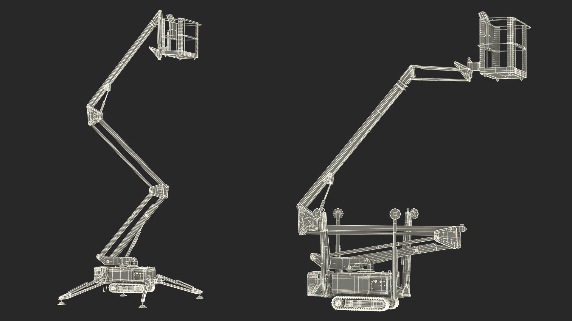3D Tracked Boom Lift Rigged for Maya model