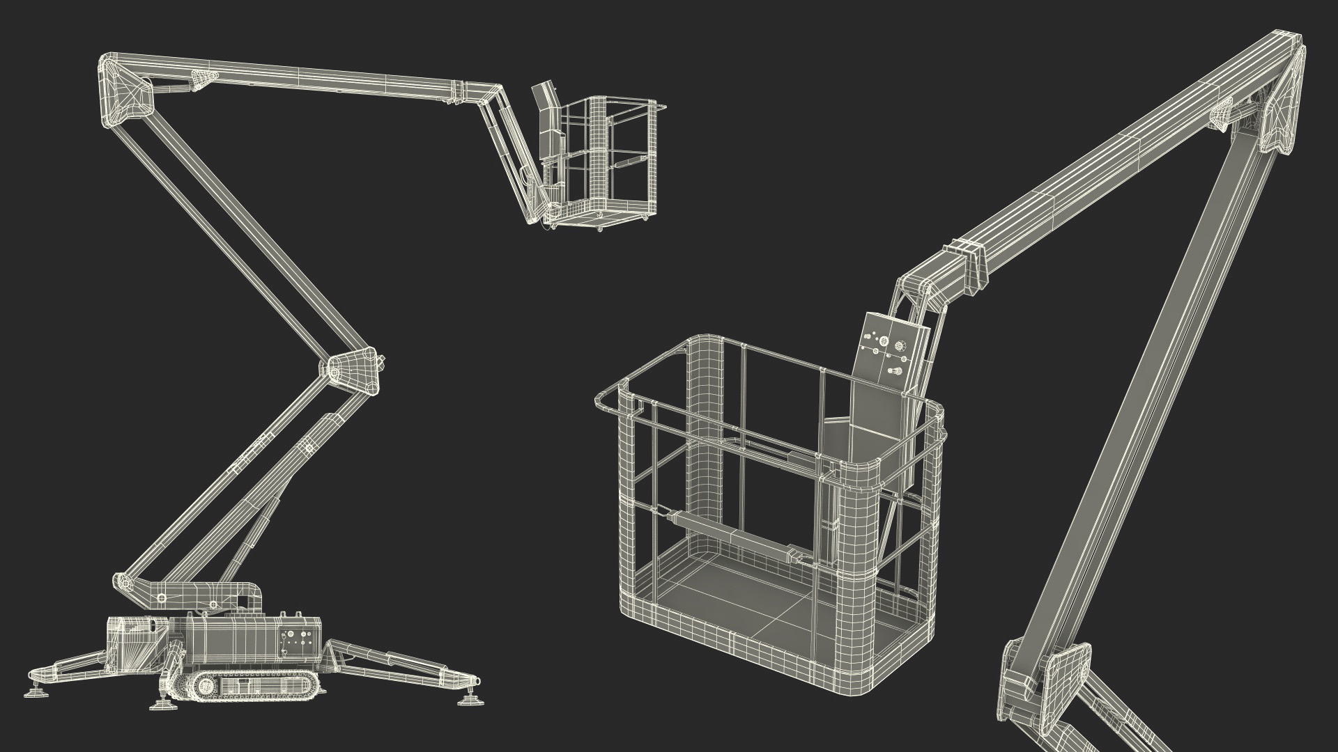 3D Tracked Boom Lift Rigged for Maya model