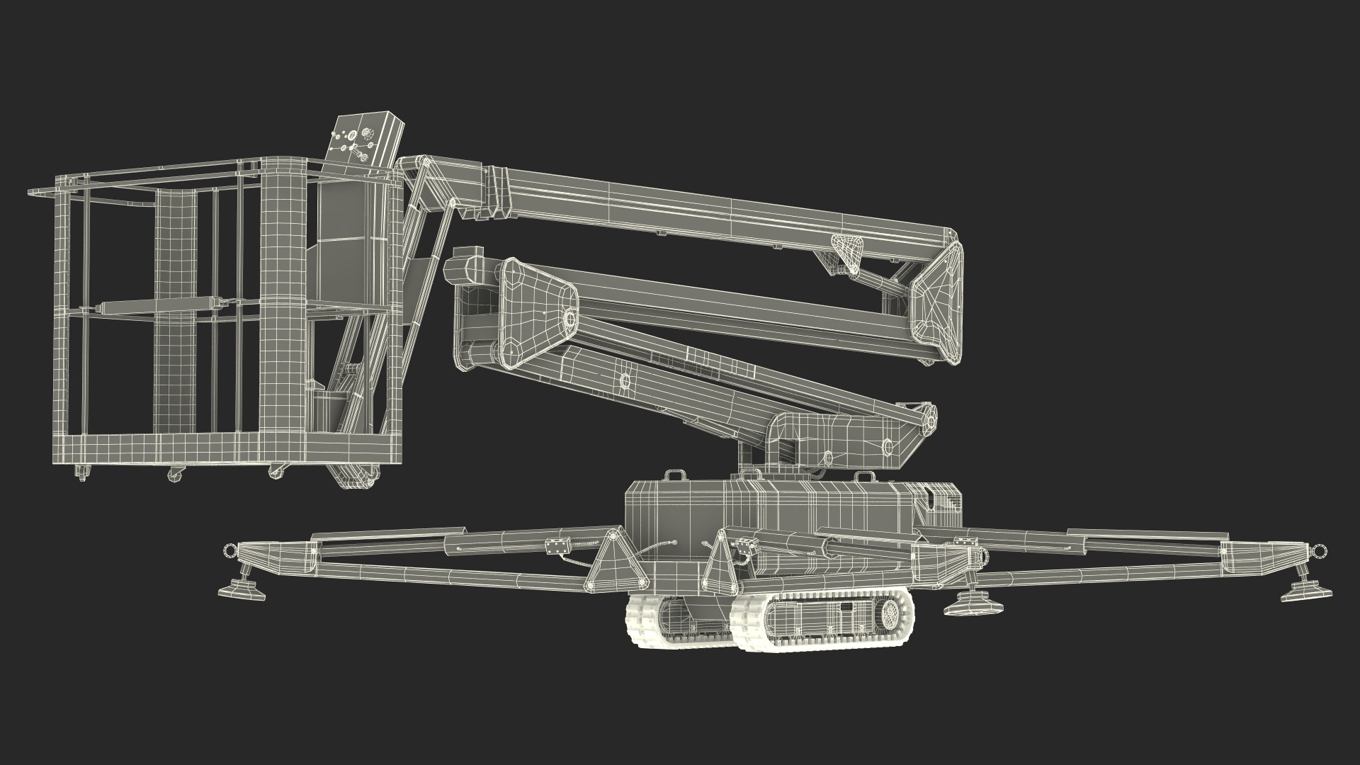 3D Tracked Boom Lift Rigged for Maya model