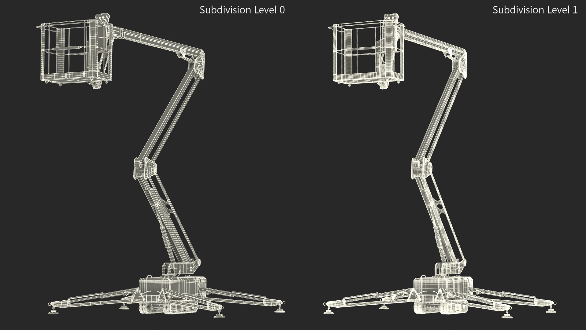 3D Tracked Boom Lift Rigged for Maya model