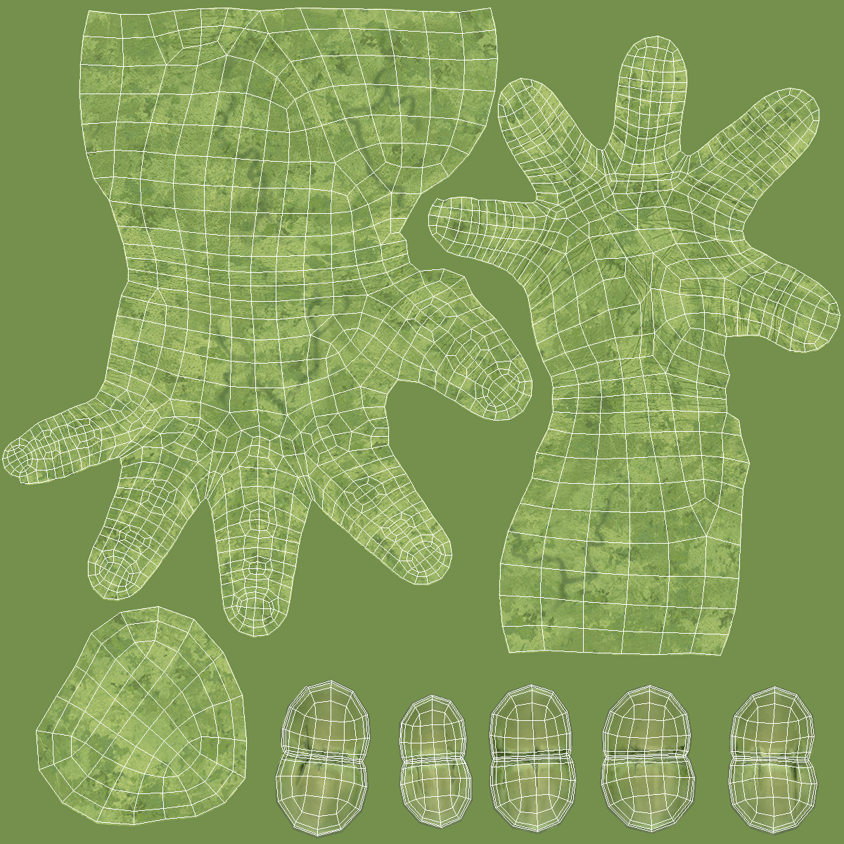 Hulk Hands Rigged 3D