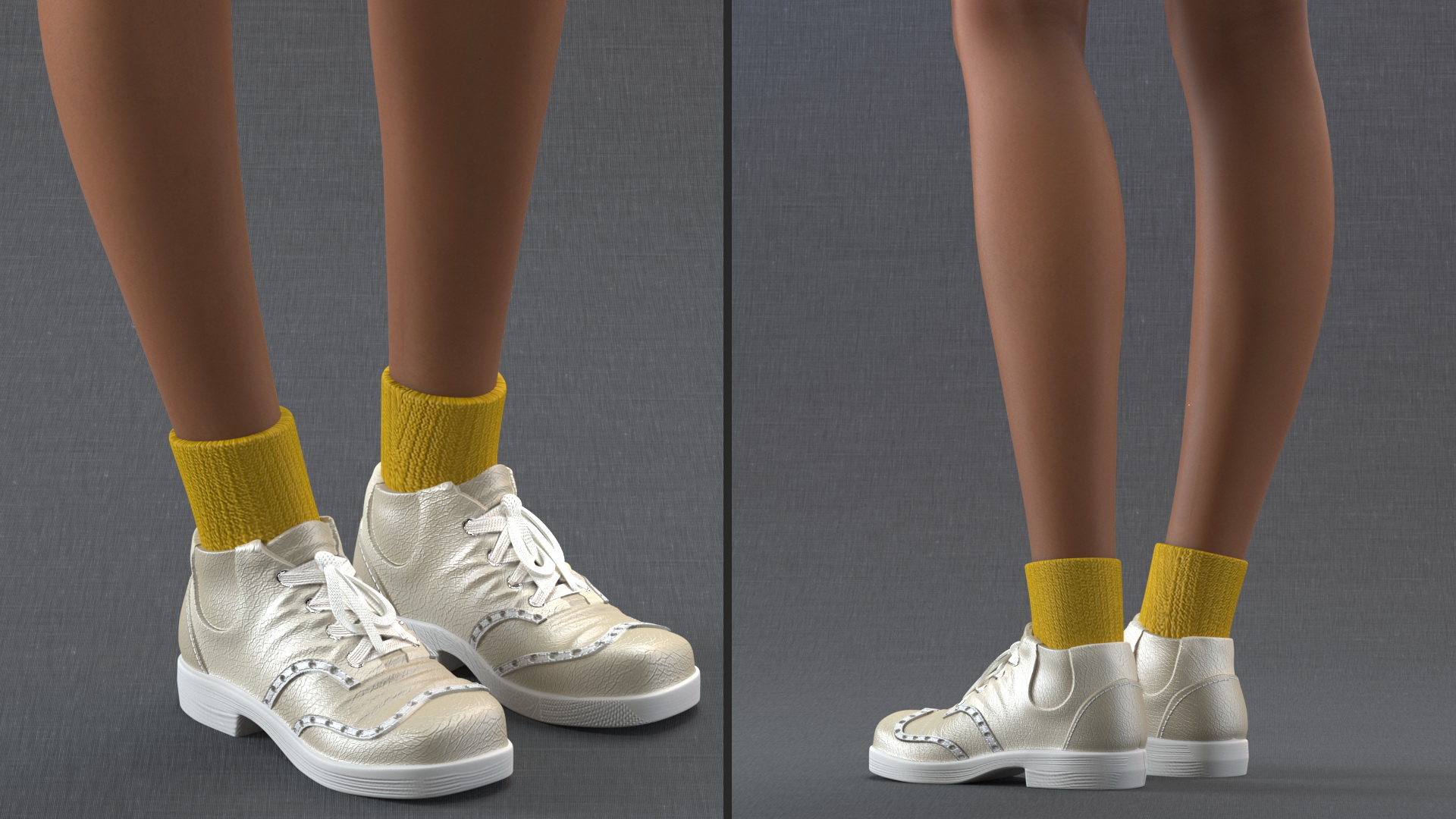 3D Street Style Light Skin Black Teenage Girl Standing Pose