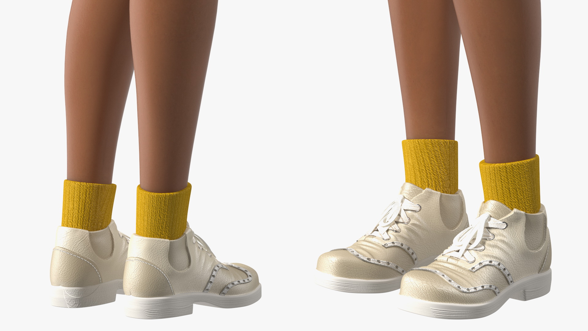 3D Street Style Light Skin Black Teenage Girl Standing Pose