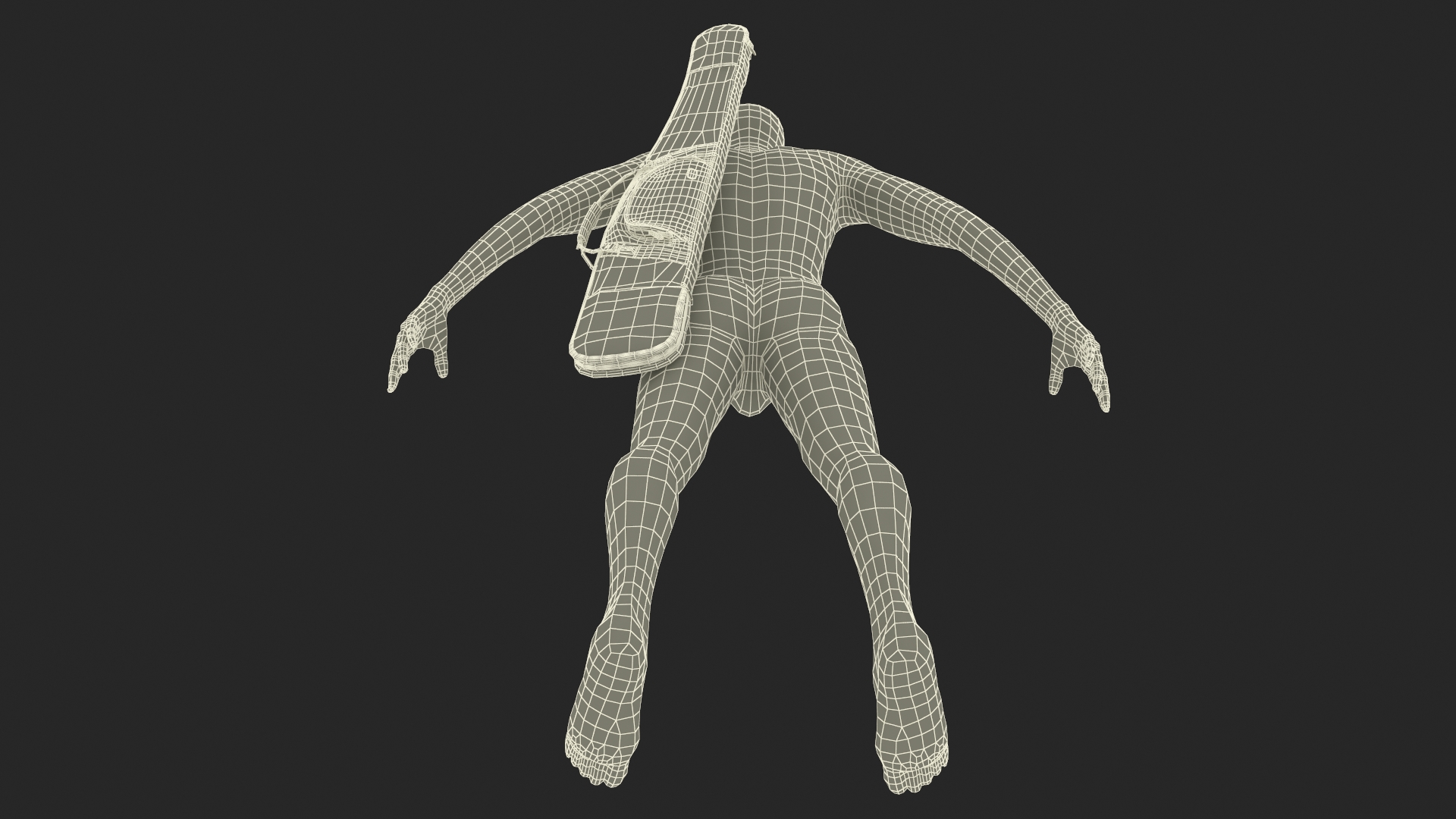 3D Hunter Gun Carry Bag on Mannequin model