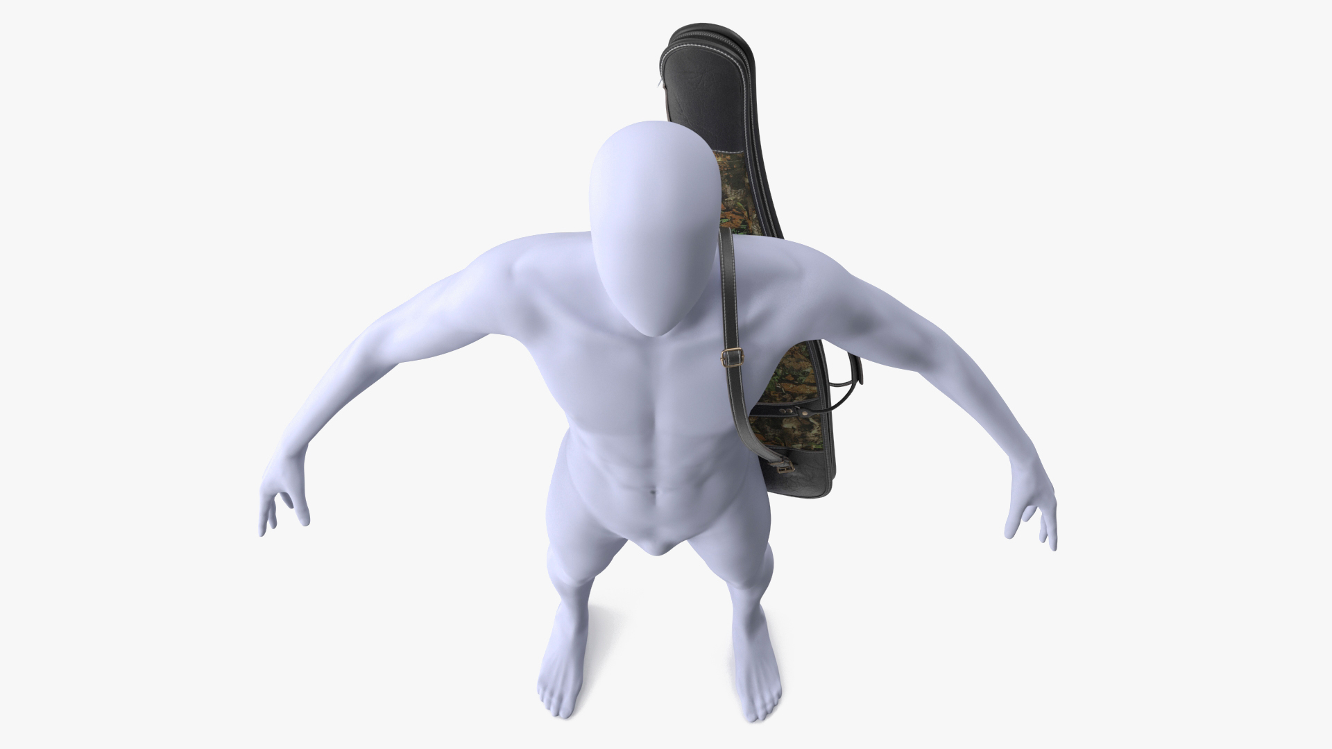 3D Hunter Gun Carry Bag on Mannequin model