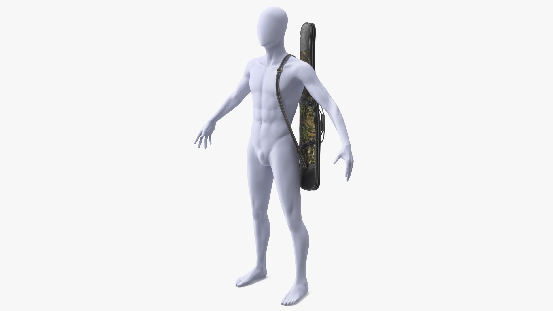 3D Hunter Gun Carry Bag on Mannequin model