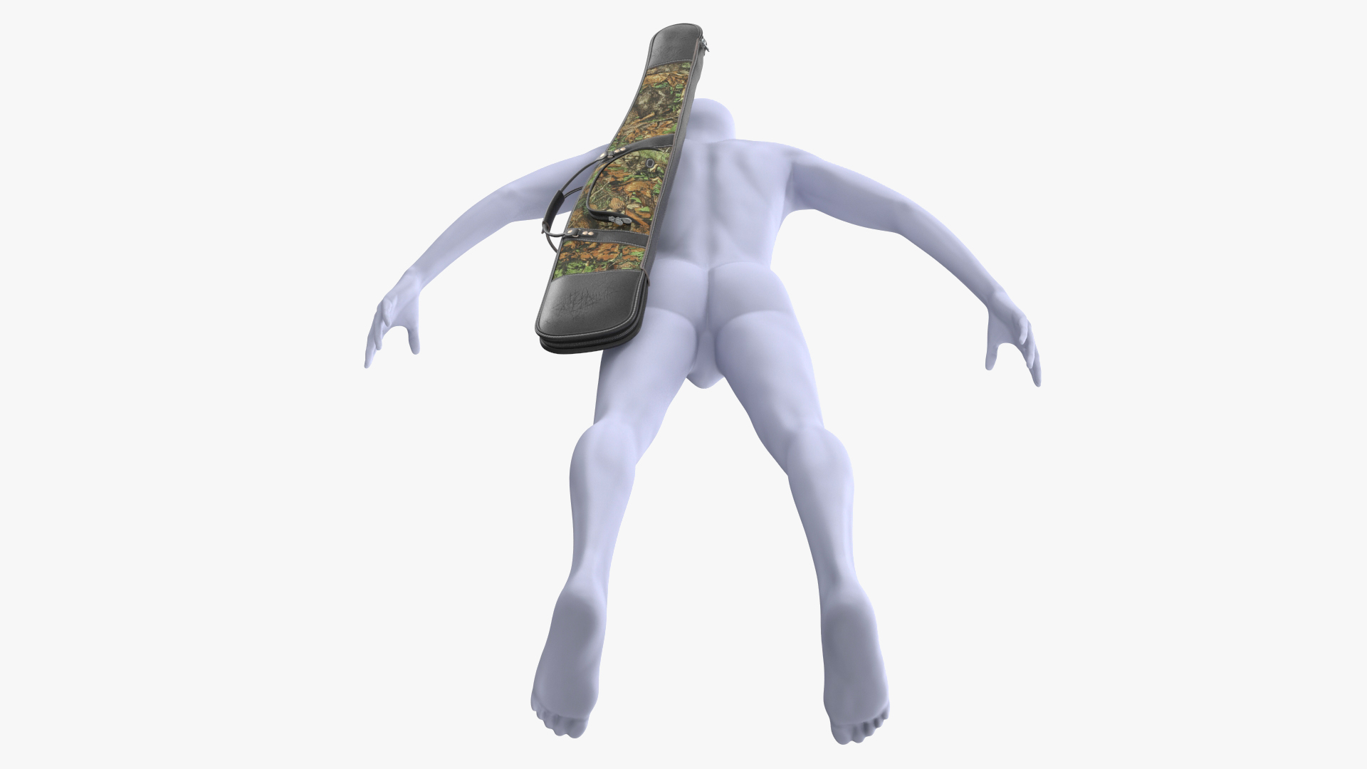 3D Hunter Gun Carry Bag on Mannequin model