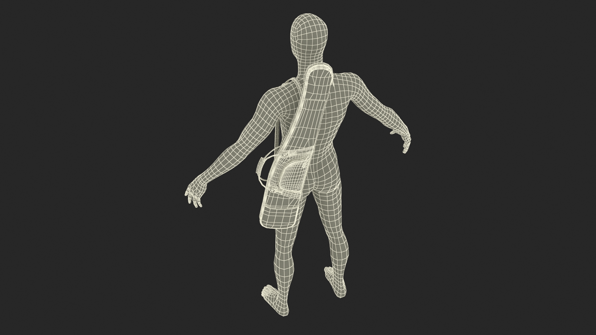 3D Hunter Gun Carry Bag on Mannequin model