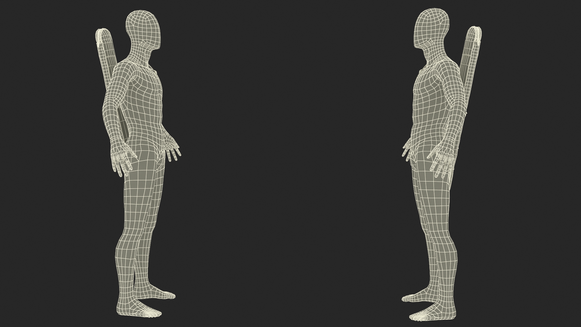 3D Hunter Gun Carry Bag on Mannequin model