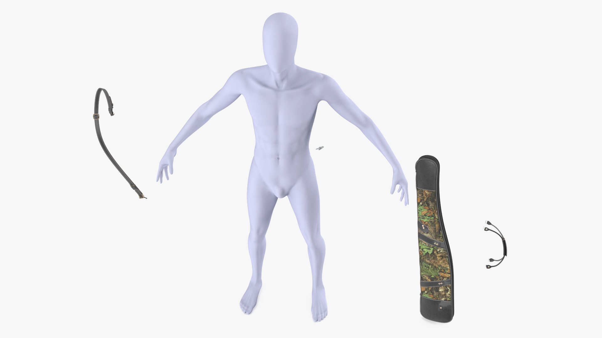 3D Hunter Gun Carry Bag on Mannequin model