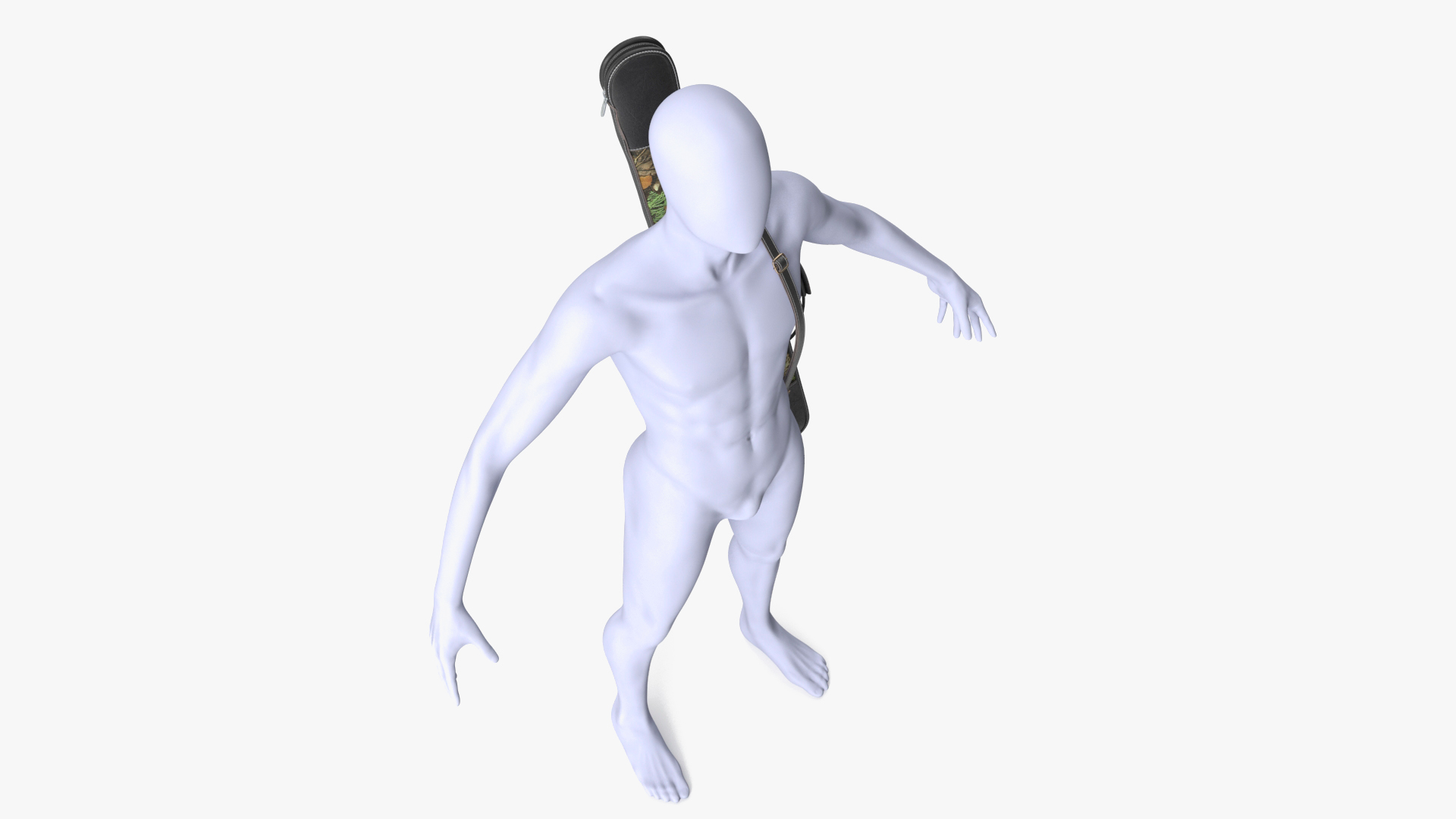 3D Hunter Gun Carry Bag on Mannequin model
