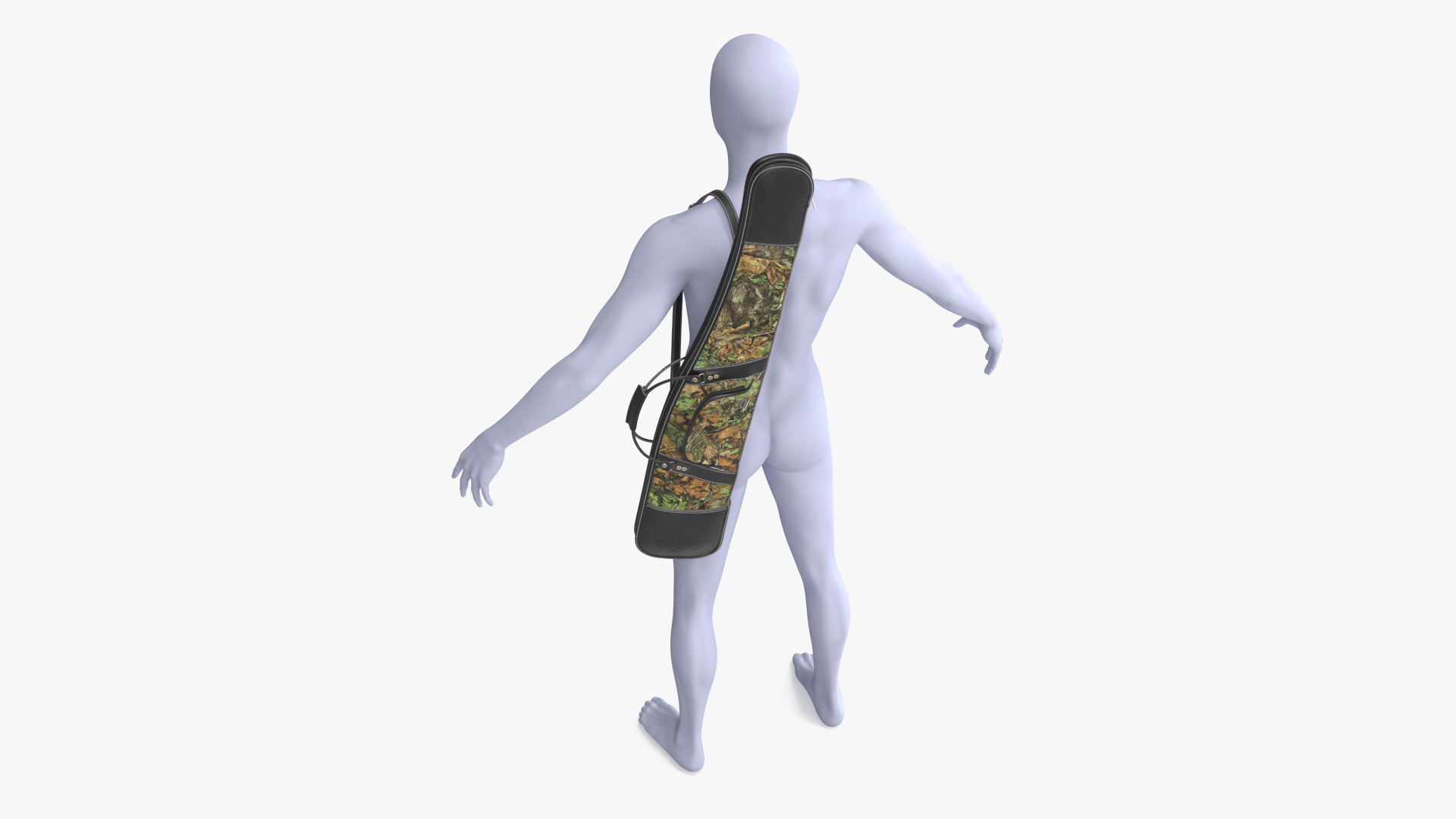 3D Hunter Gun Carry Bag on Mannequin model