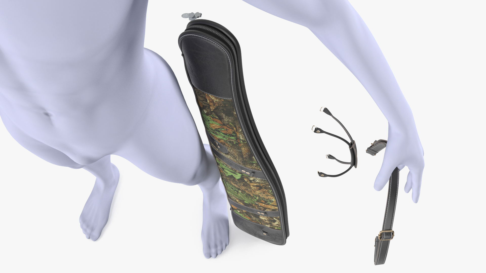3D Hunter Gun Carry Bag on Mannequin model