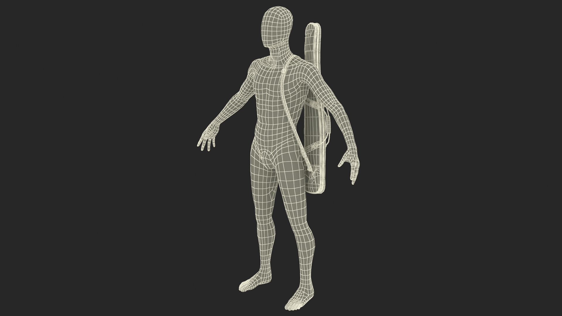 3D Hunter Gun Carry Bag on Mannequin model