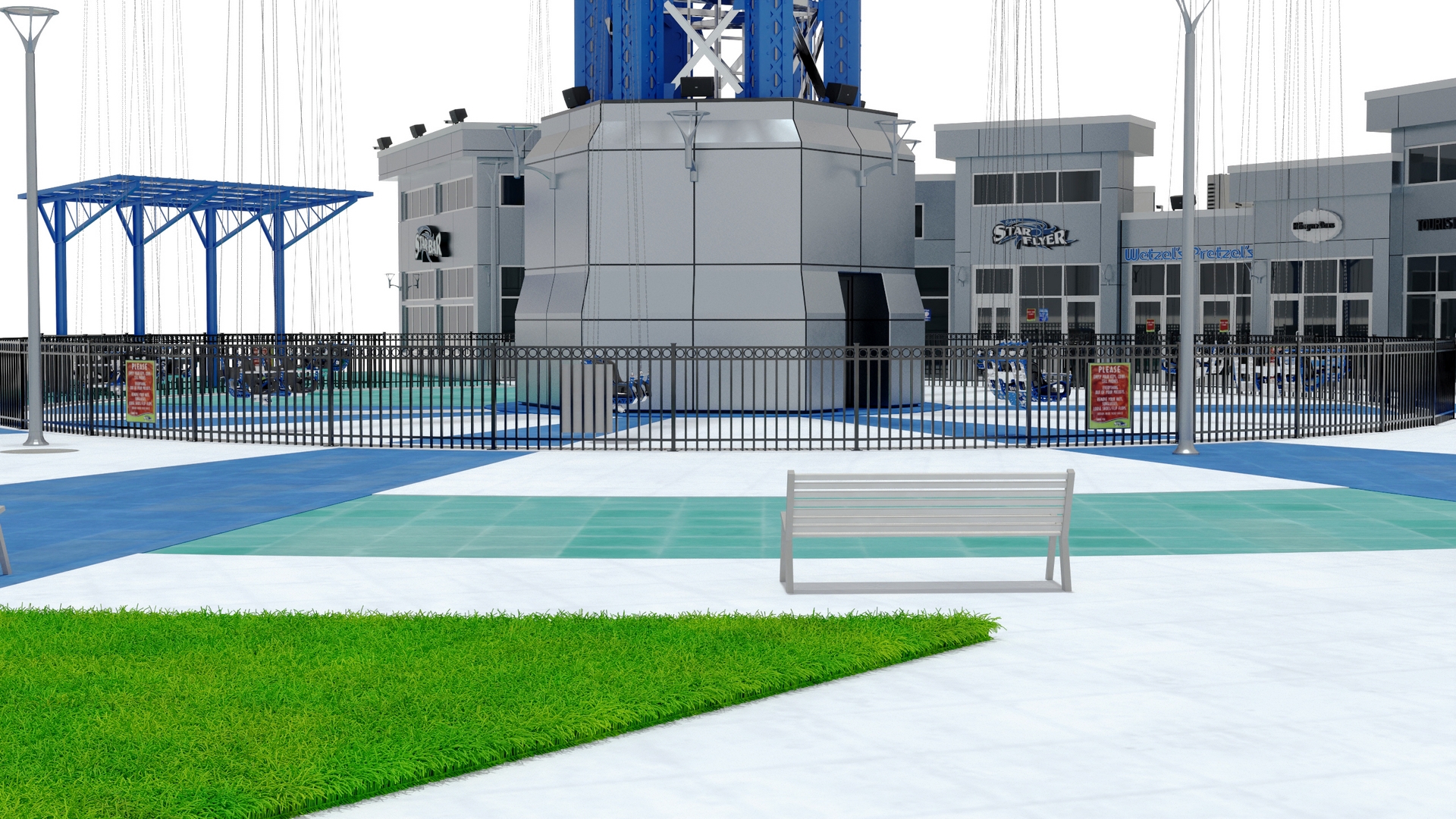 Orlando StarFlyer Attraction Fur Rigged 3D model