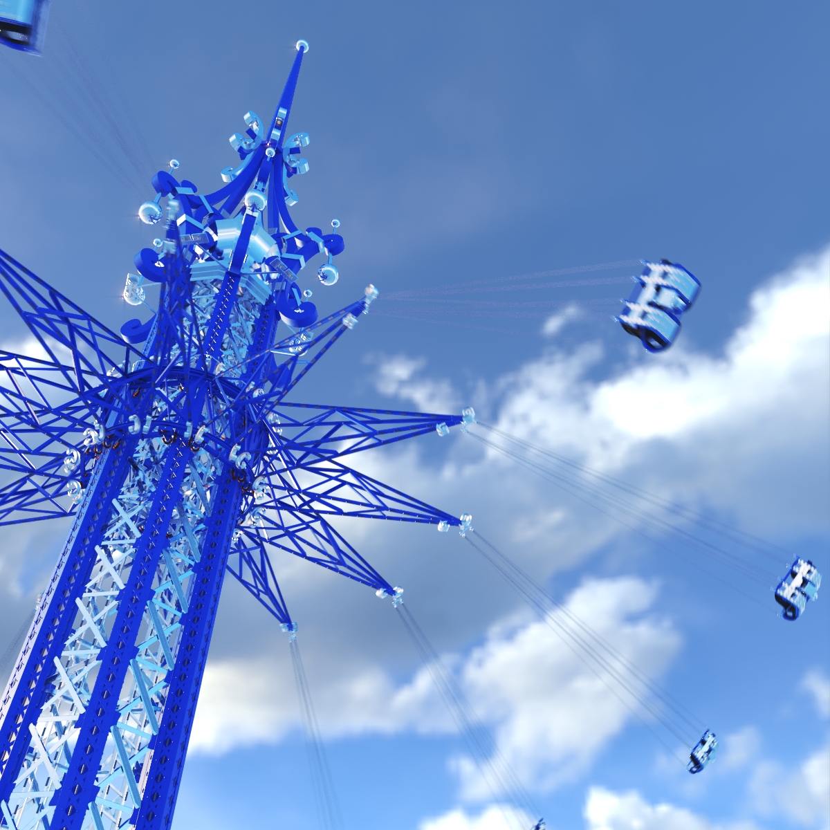 Orlando StarFlyer Attraction Fur Rigged 3D model