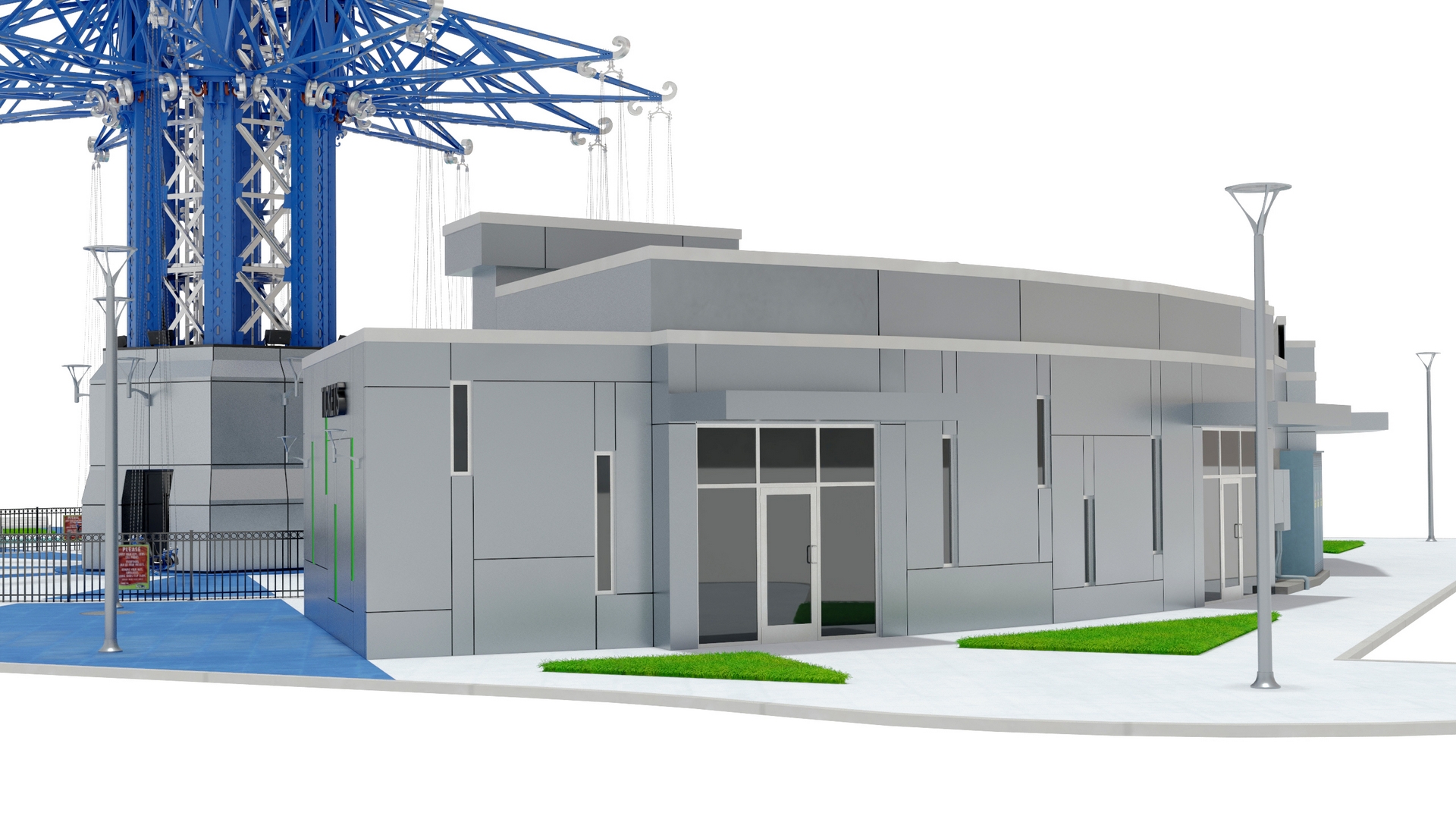Orlando StarFlyer Attraction Fur Rigged 3D model
