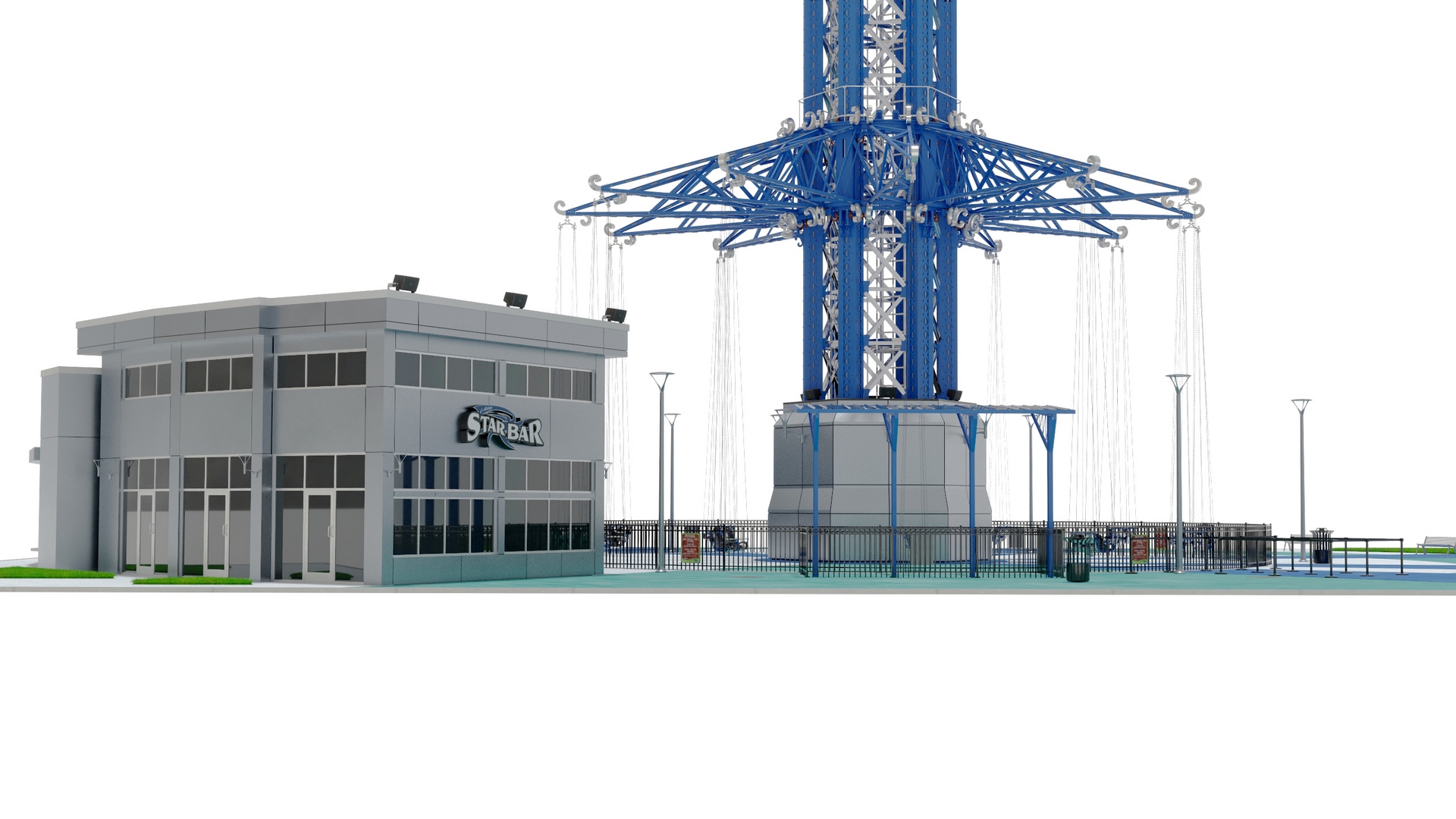 Orlando StarFlyer Attraction Fur Rigged 3D model