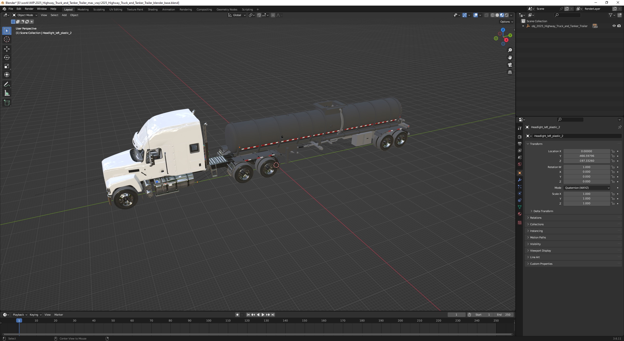 2025 Highway Truck and Tanker Trailer 3D