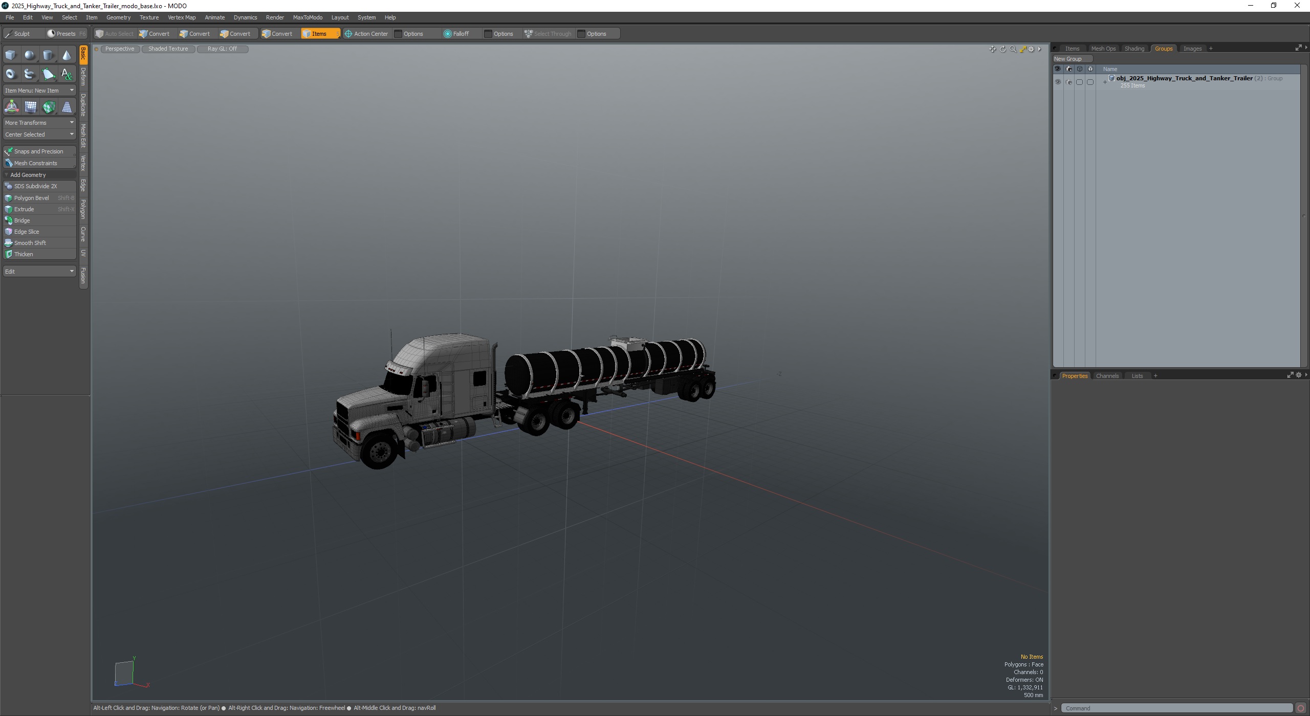 2025 Highway Truck and Tanker Trailer 3D