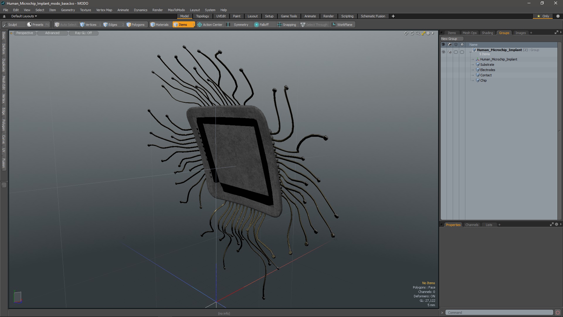 3D Human Microchip Implant model