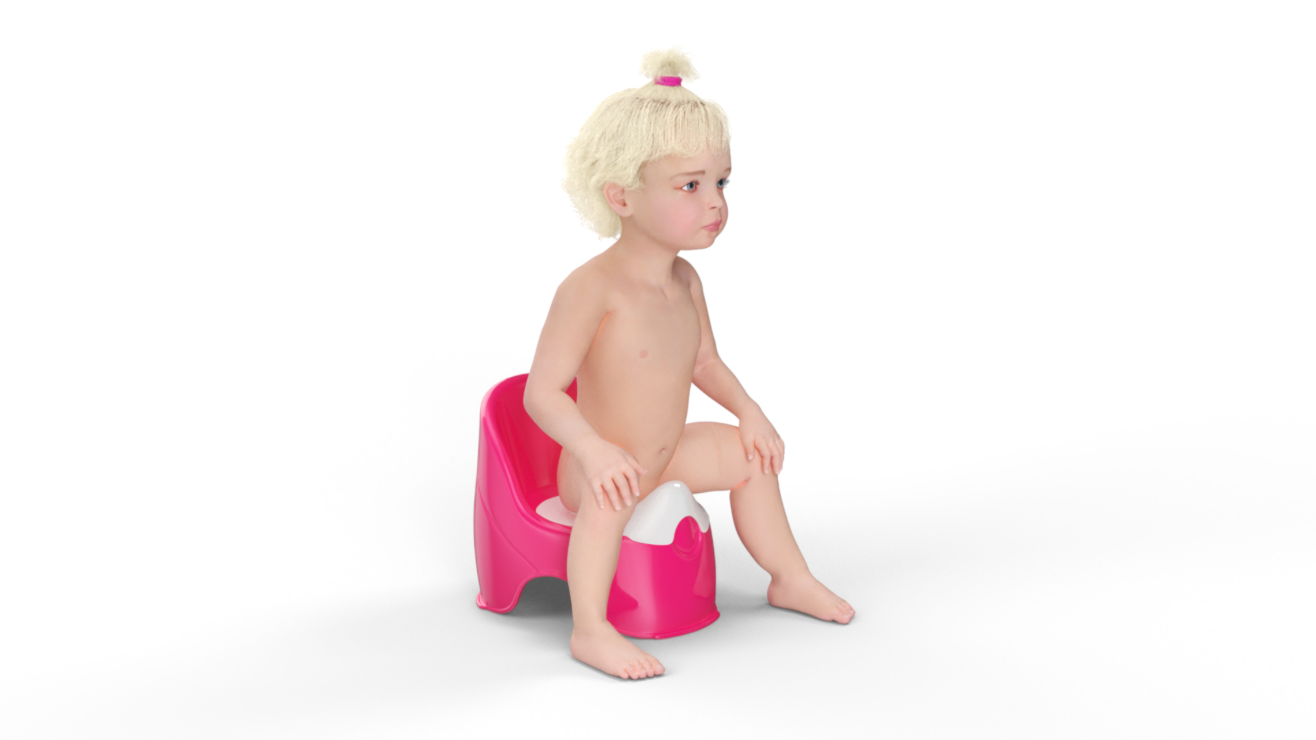 3D Toddler Girl on Potty