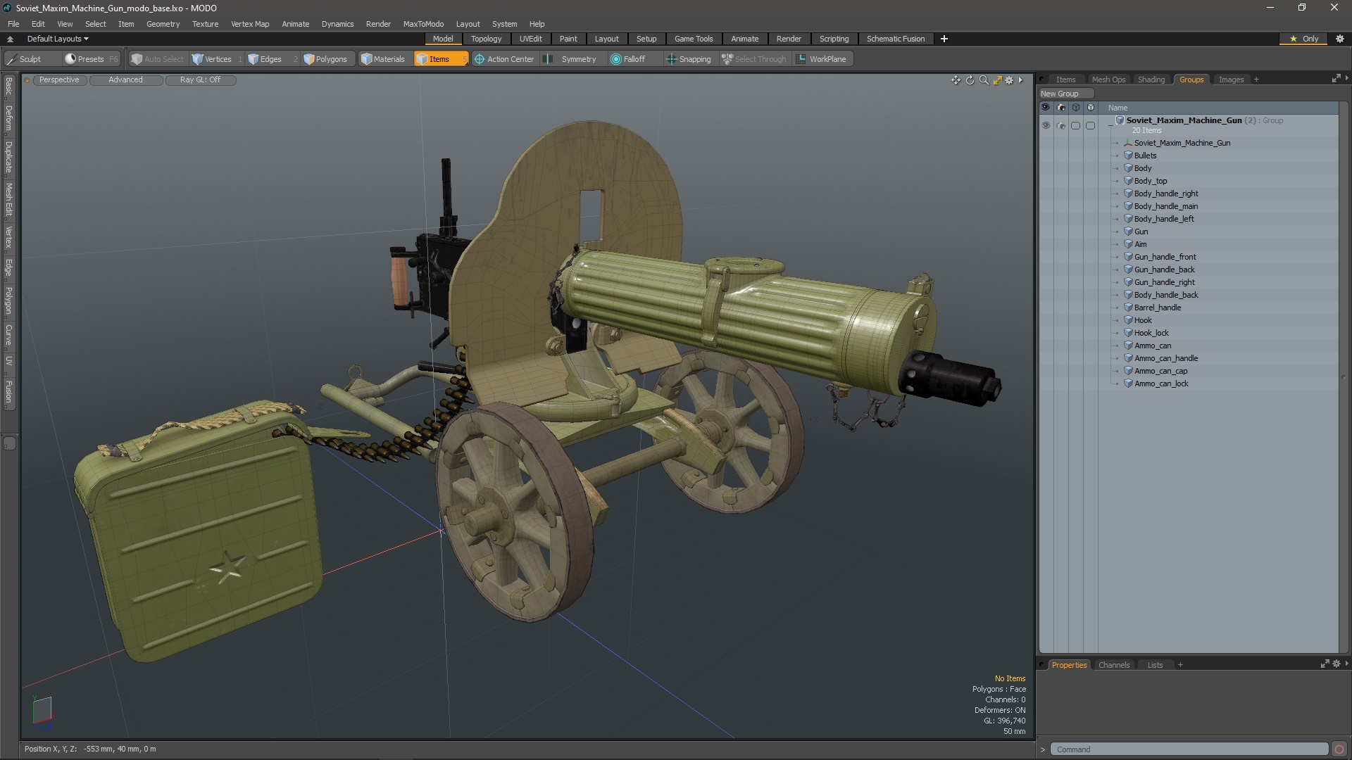 Soviet Maxim Machine Gun 3D model