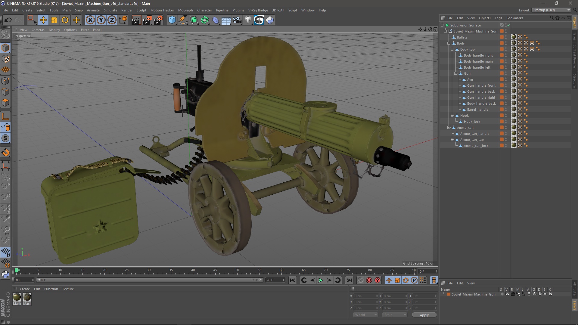 Soviet Maxim Machine Gun 3D model