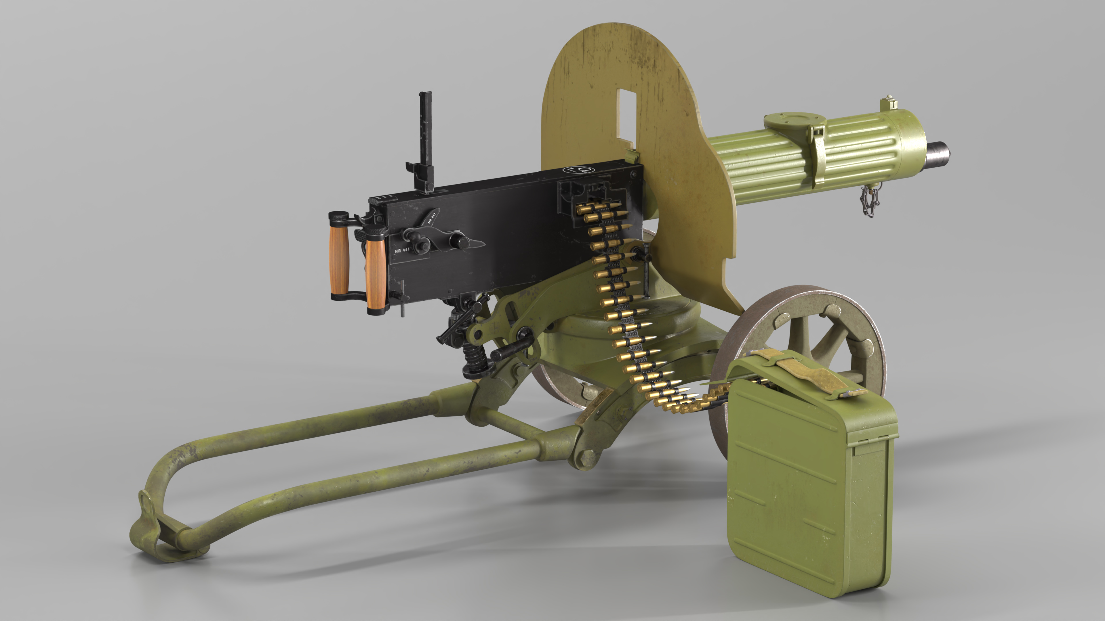 Soviet Maxim Machine Gun 3D model