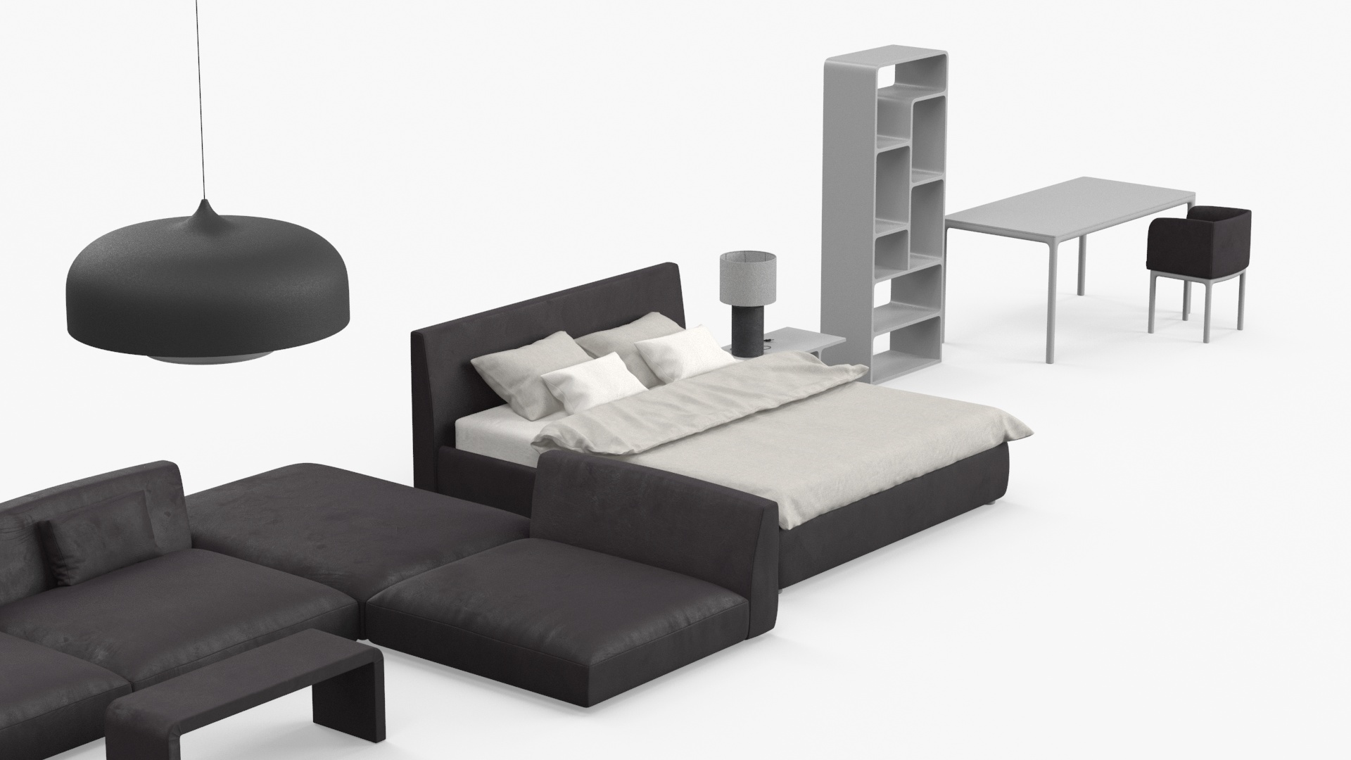 Contemporary Minimalist Furniture Set 3D