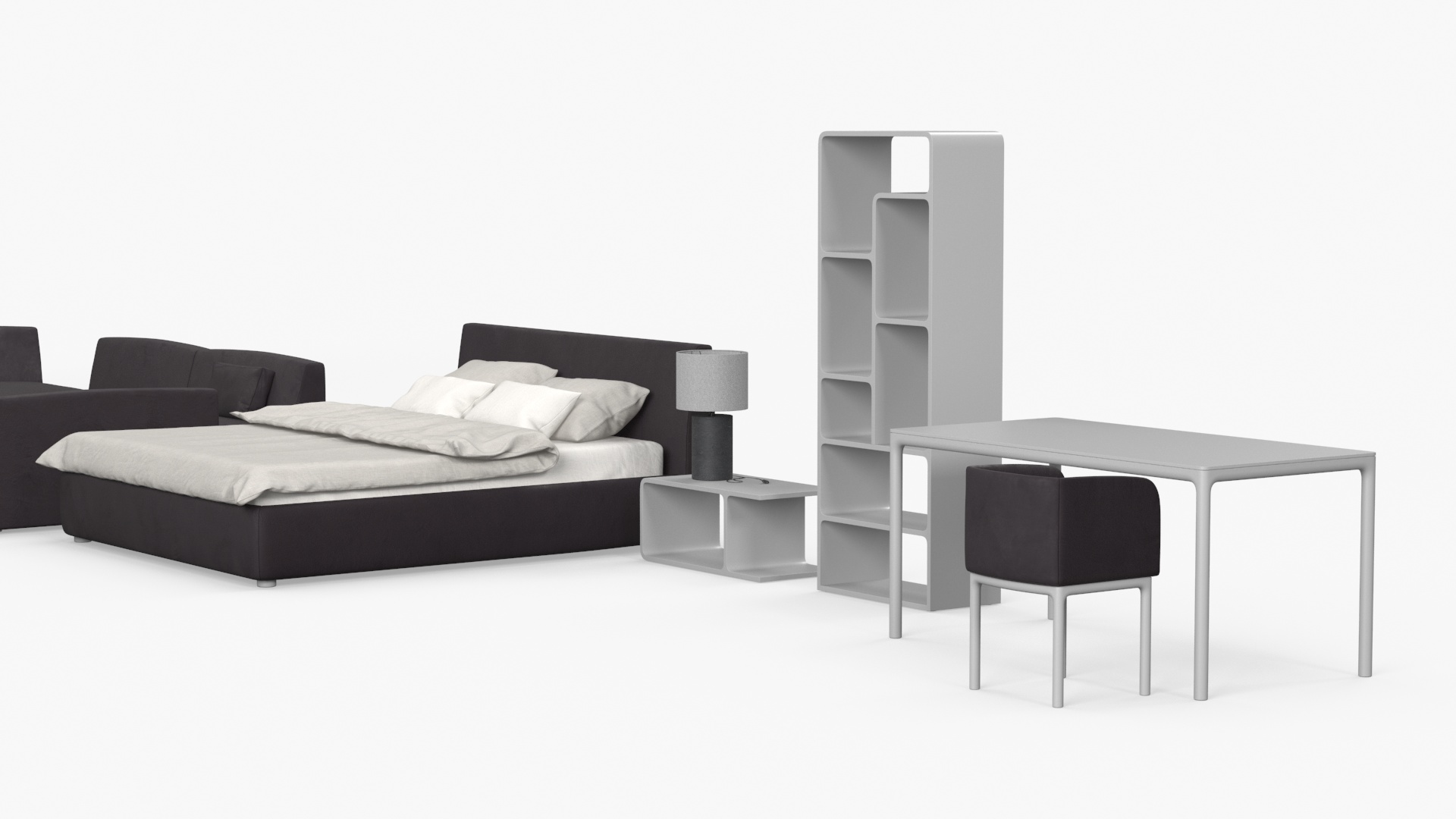 Contemporary Minimalist Furniture Set 3D