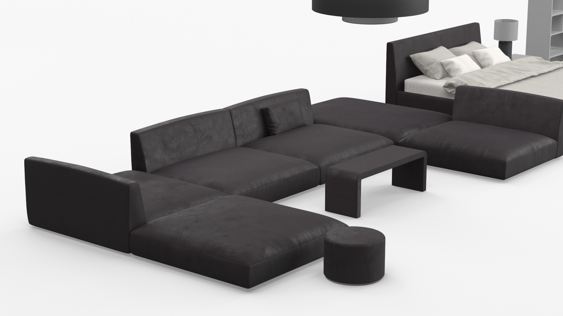 Contemporary Minimalist Furniture Set 3D