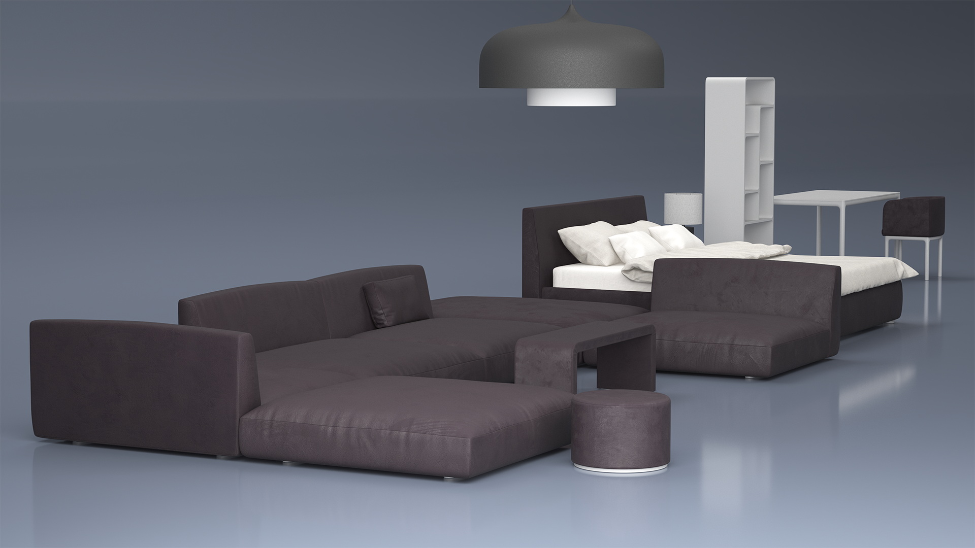 Contemporary Minimalist Furniture Set 3D