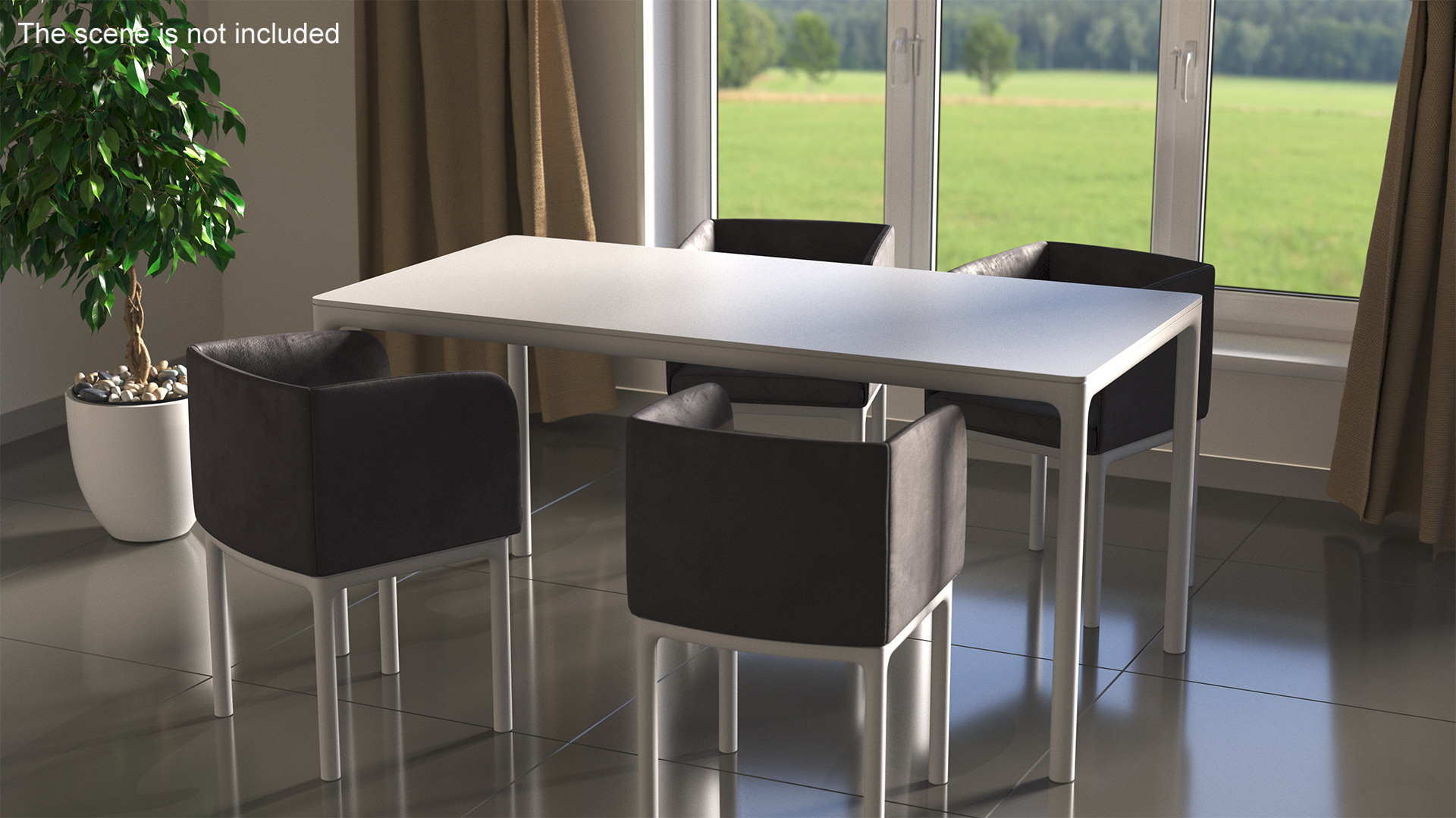 Contemporary Minimalist Furniture Set 3D