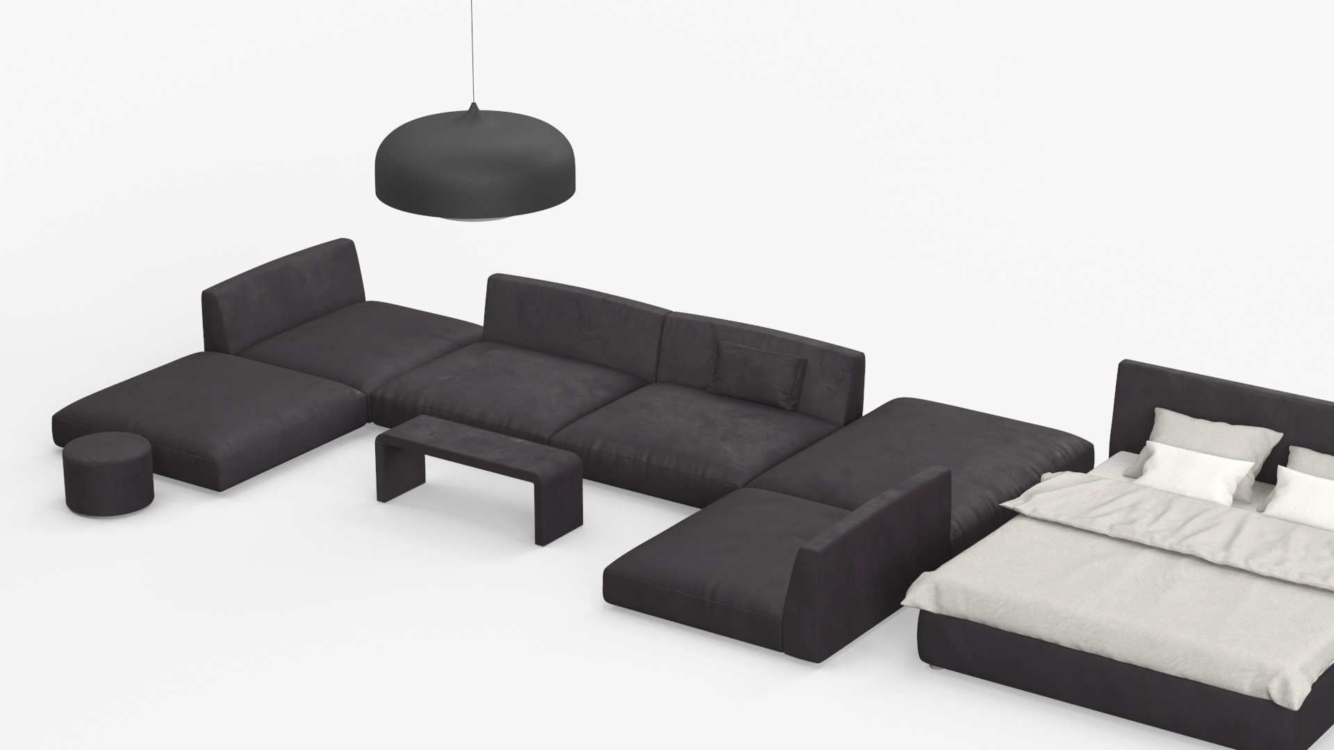 Contemporary Minimalist Furniture Set 3D