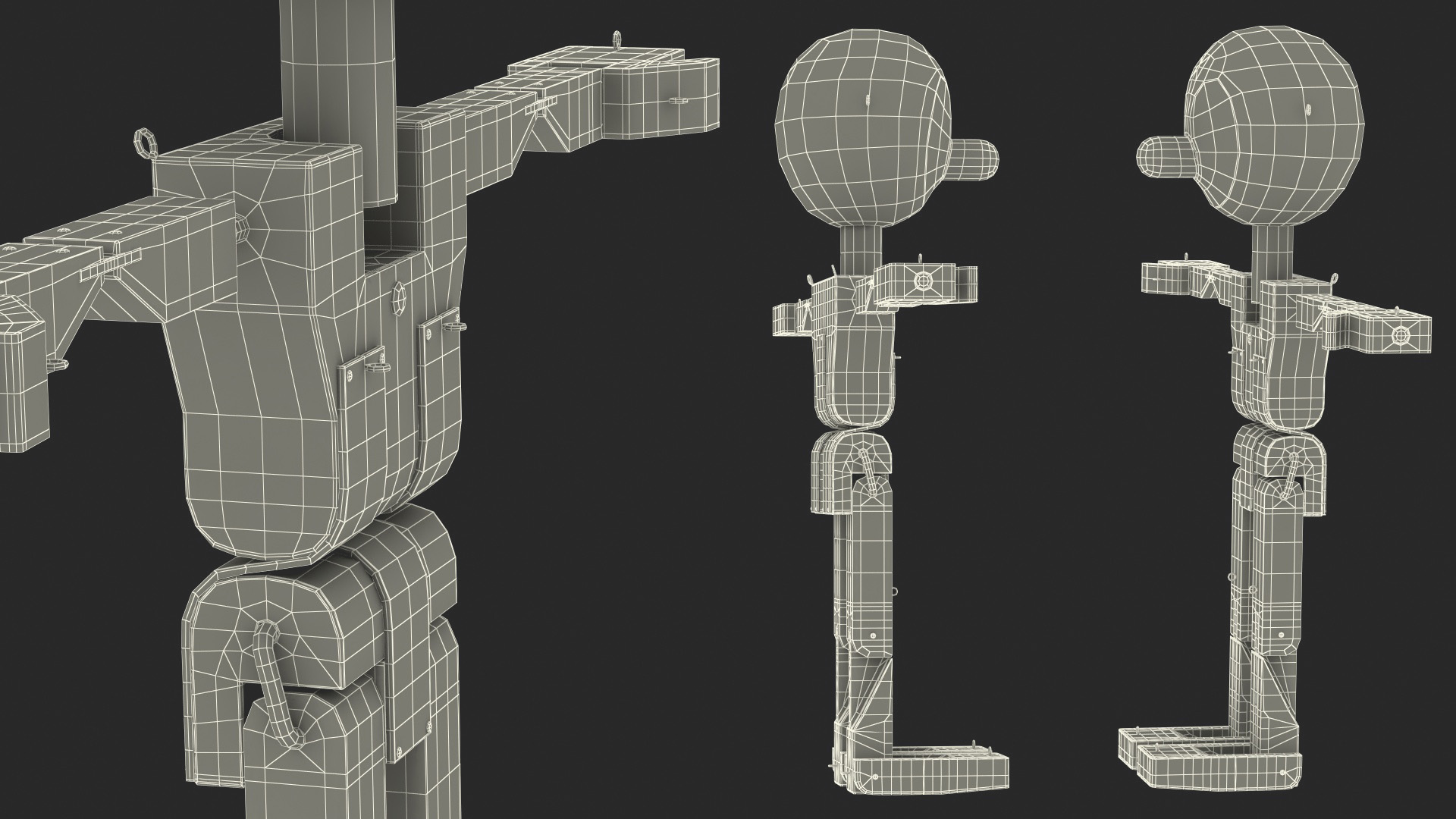 3D Colored Wooden Character Rigged